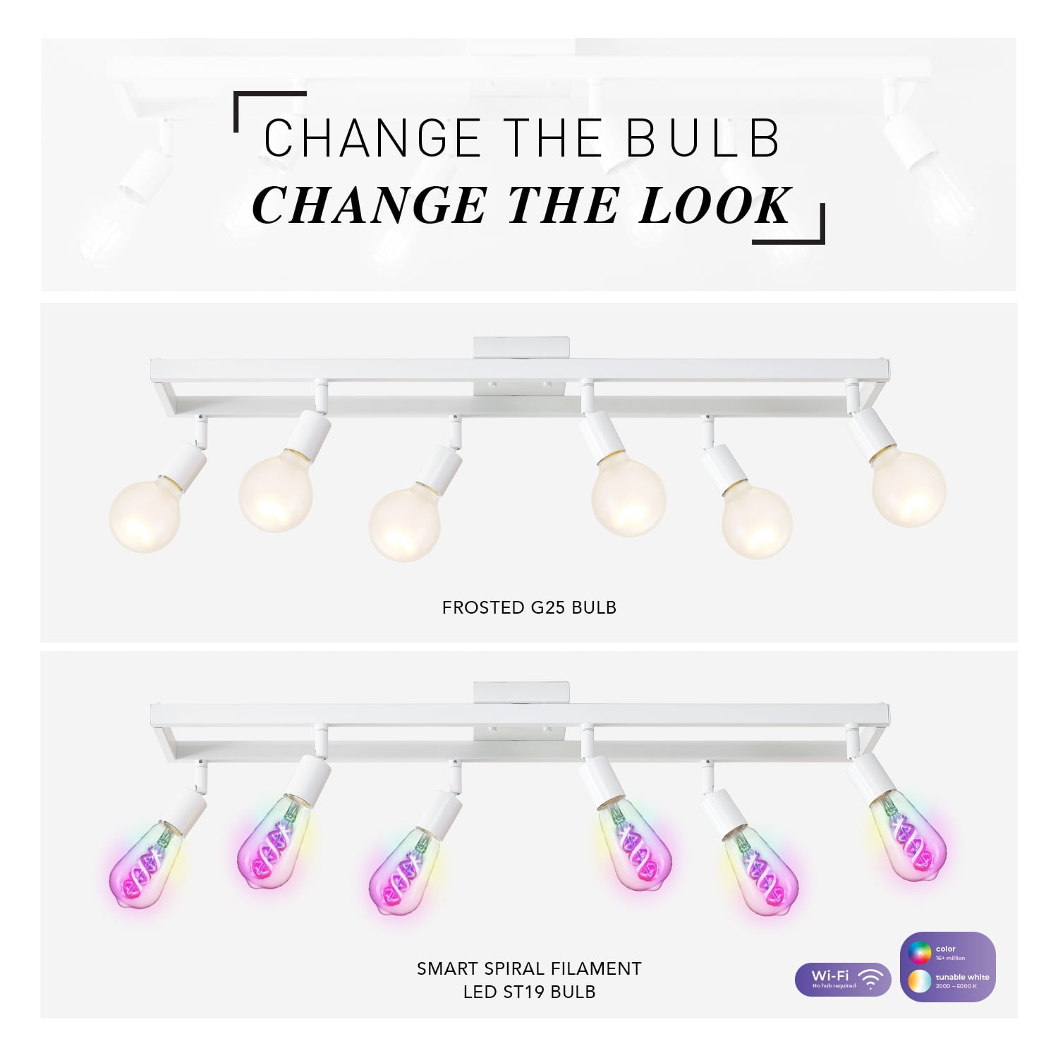 Globe Electric Farmhouse Style 36" 6-Light Matte White Track Light Pivoting Track Heads - Image 6