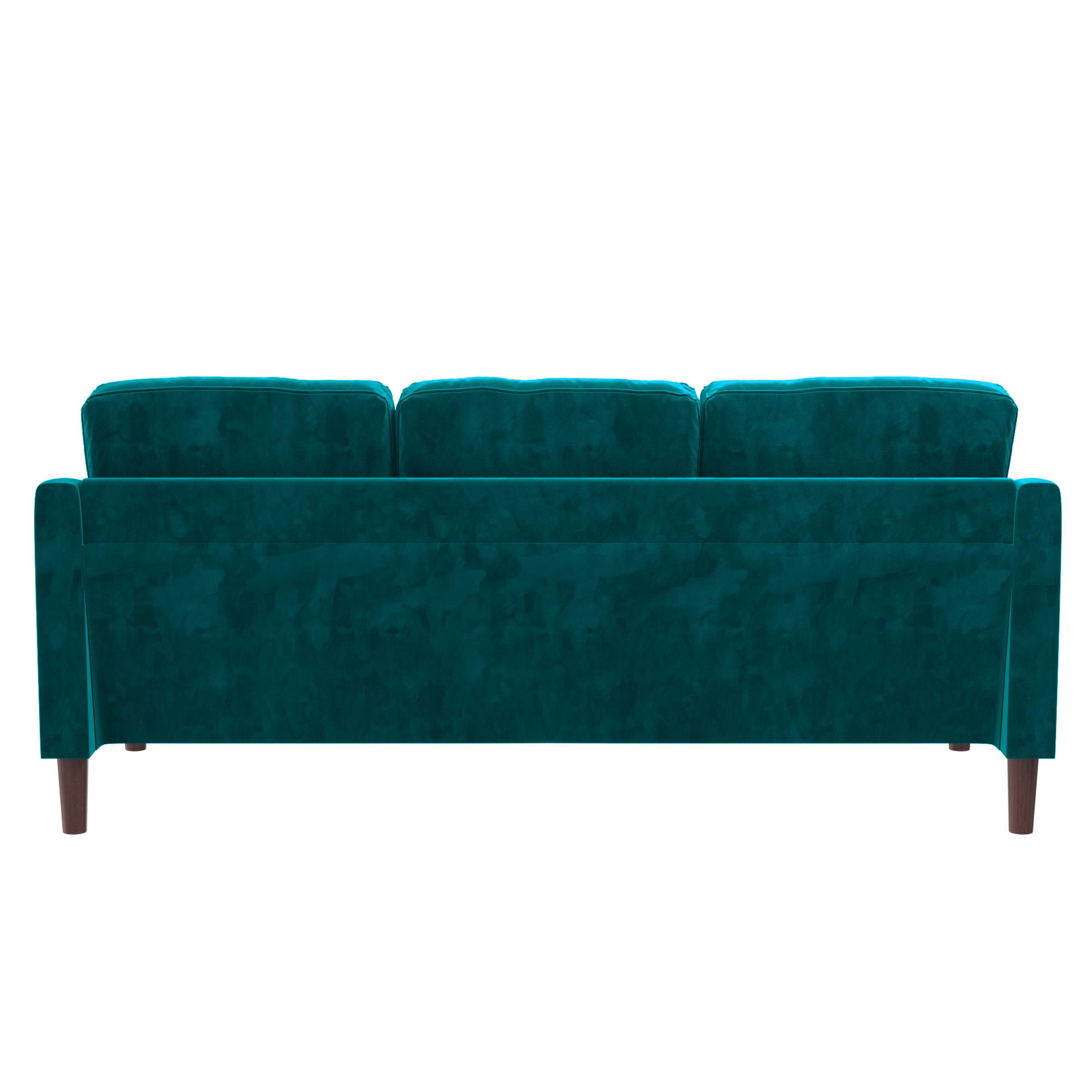 DHP Marbella 3-Seater Sofa Couch, Living Room Furniture, Green Velvet - Image 9