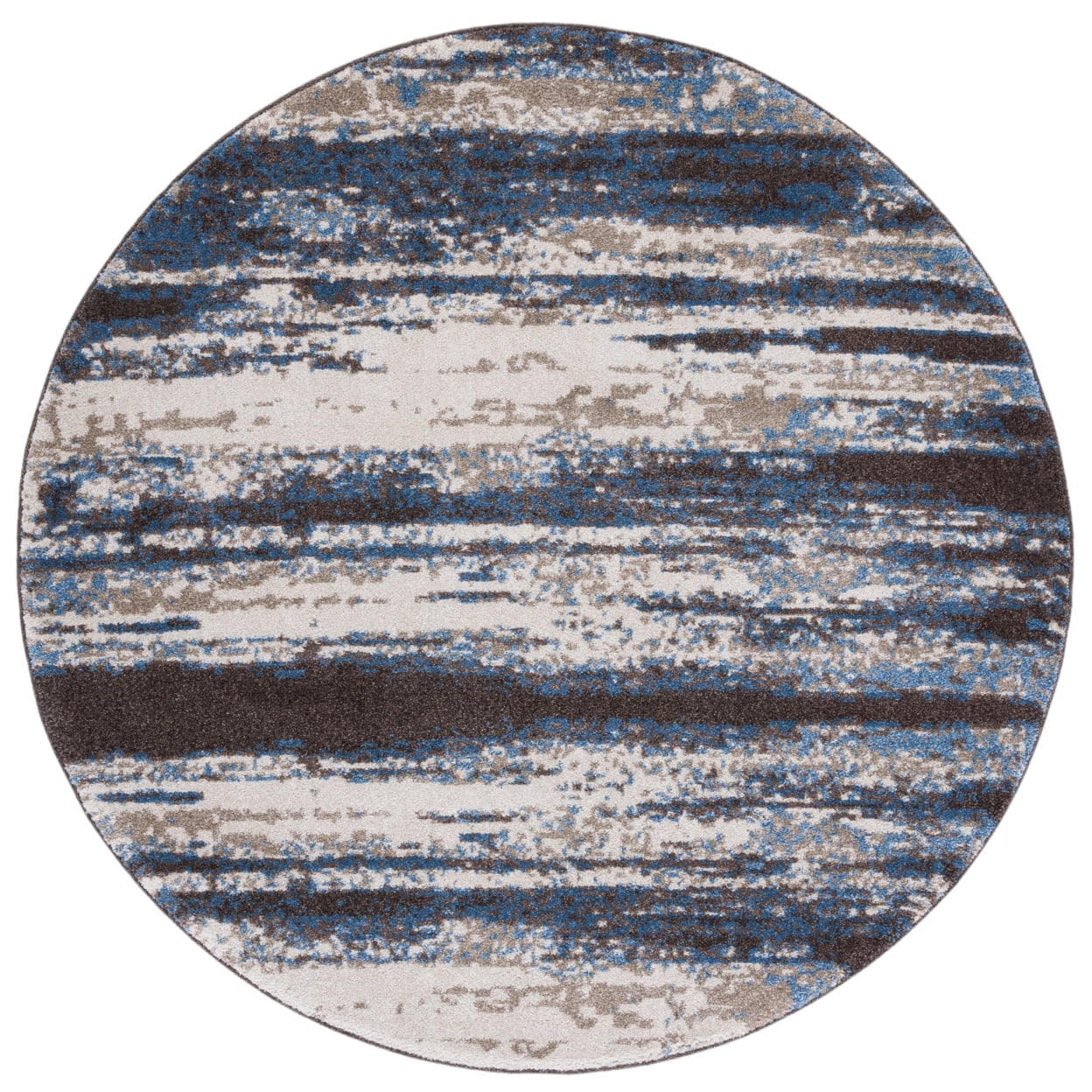 SAFAVIEH Retro Mayson Abstract Area Rug, Cream/Blue, 6' x 6' Round - Image 7