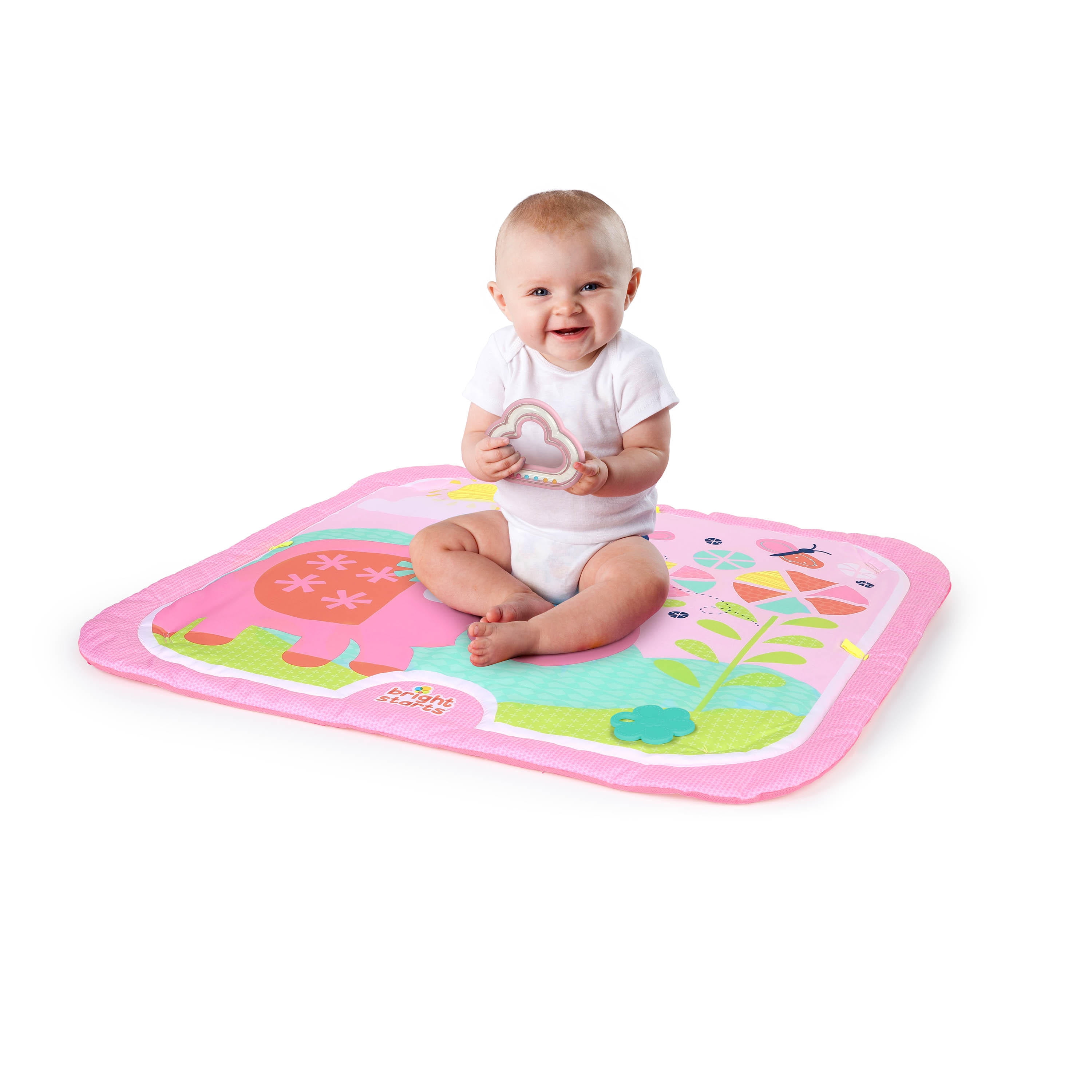 Bright Starts Fanciful Flowers Baby Activity Gym and Play Mat - Pink - Image 7