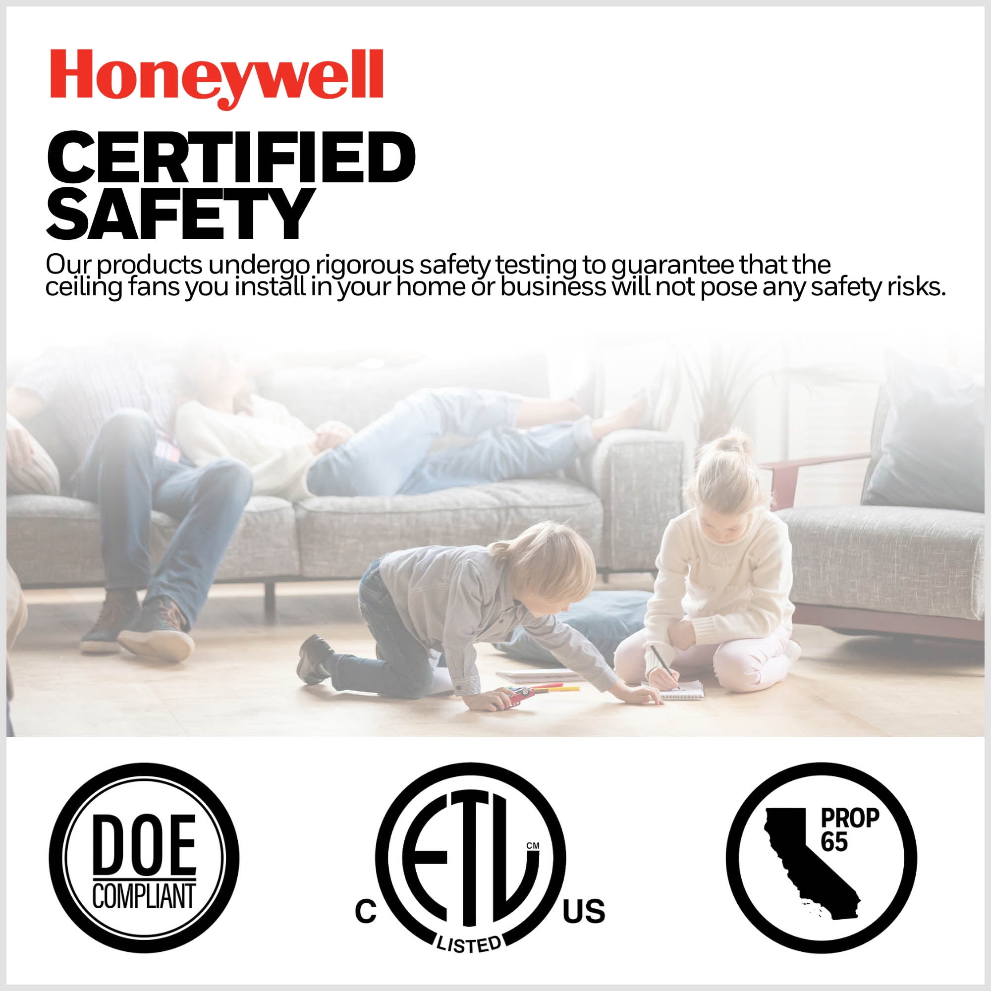 Honeywell Belmar 52" Bronze Indoor/Outdoor Ceiling Fan with 5 Blades, Light Kit, Pull Chains & Reverse Airflow - Image 7