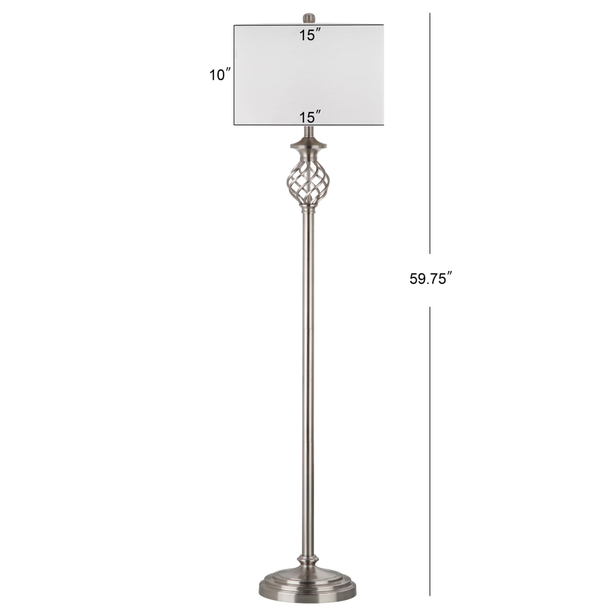 Safavieh Sophia 59.75 in. H Modern Coil Solid Floor Lamp, Nickel - Image 4