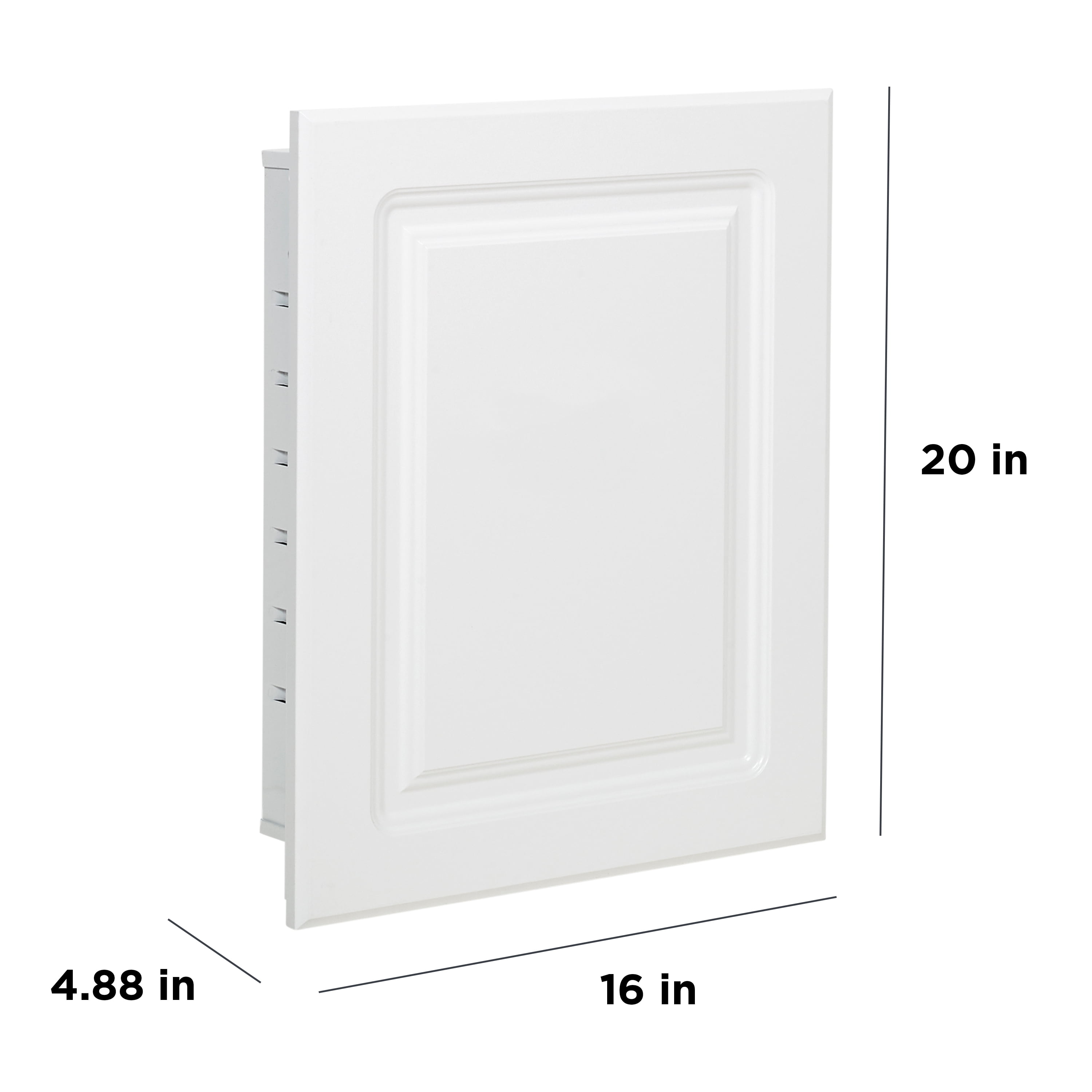 American Pride Recess-Mount Medicine Cabinet, 16 x 20 in., Rectangle, with Raised Panel Door, White - Image 2