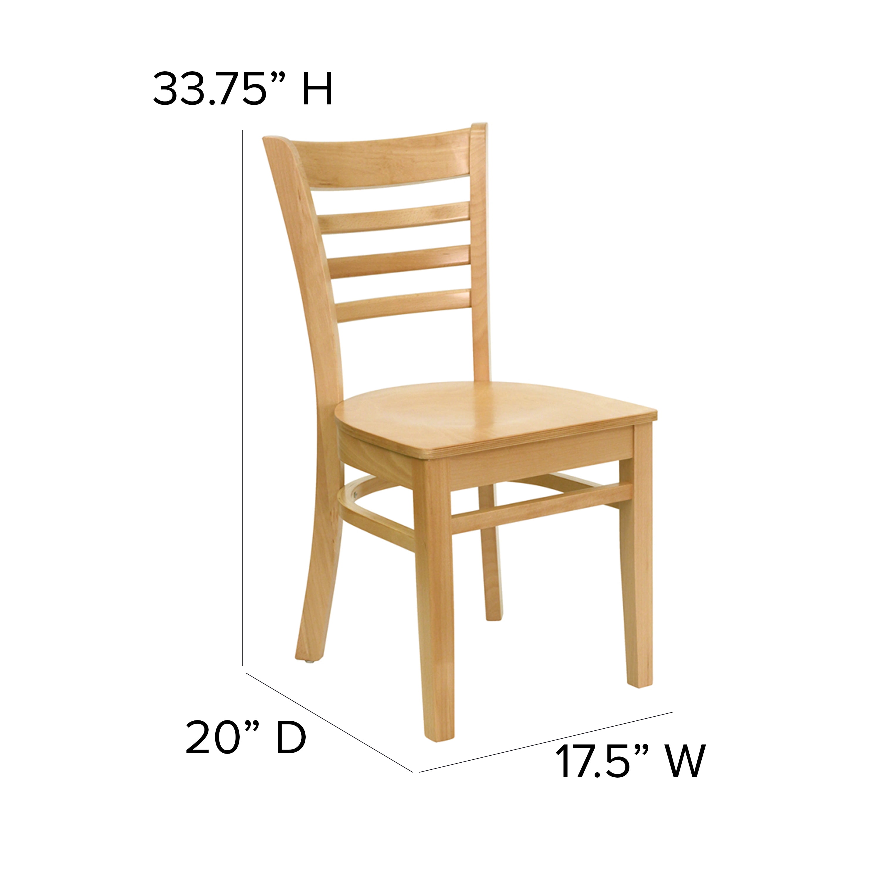 Flash Furniture HERCULES Series Ladder Back Natural Wood Restaurant Chair - Image 11