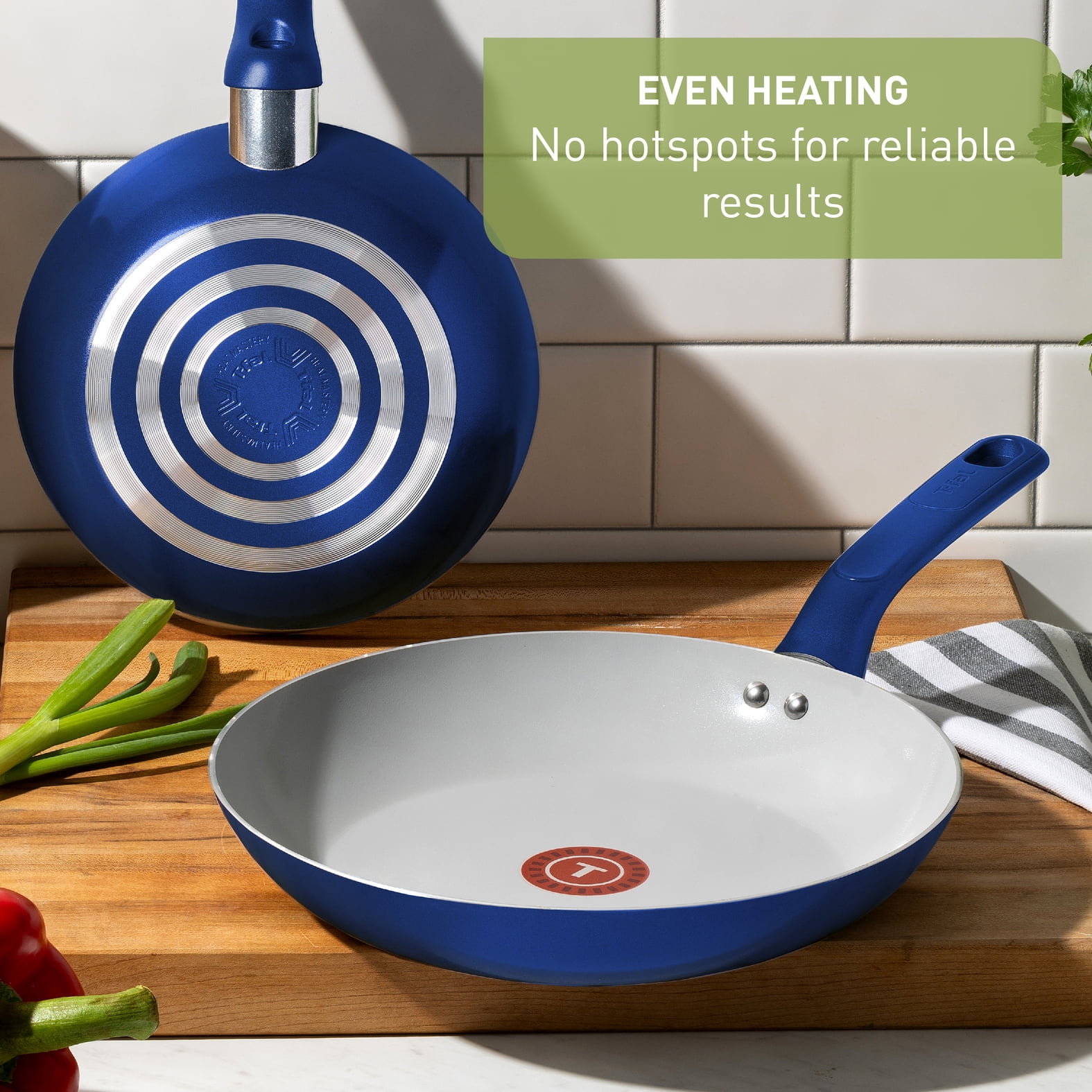 T-fal Easy Care Ceramic Non-Stick, 12 Piece Pots and Pans Cookware Set, Electric Blue - Image 9