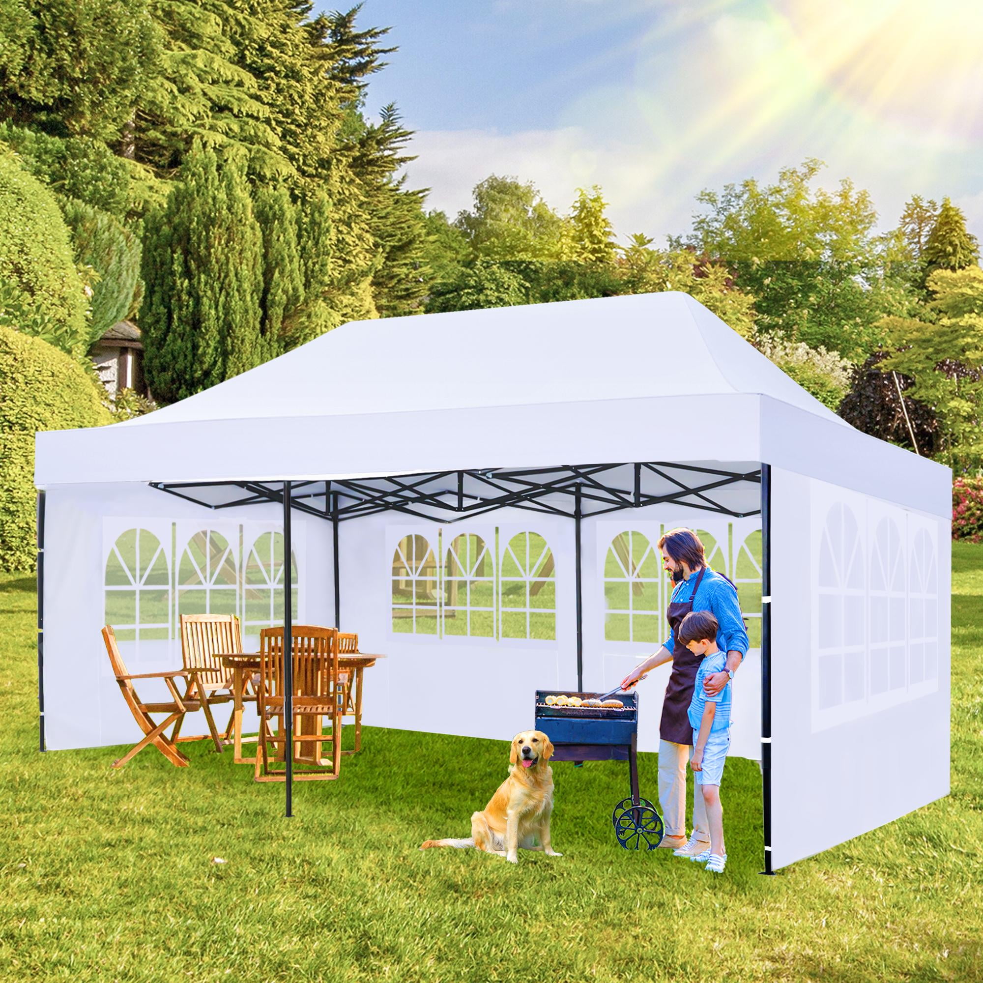 GVDV 10' x 20' Pop up Canopy Tent Party Tent Outdoor Event Instant Tent Gazebo with Removable Sidewalls and Carry Bag, White - Image 6