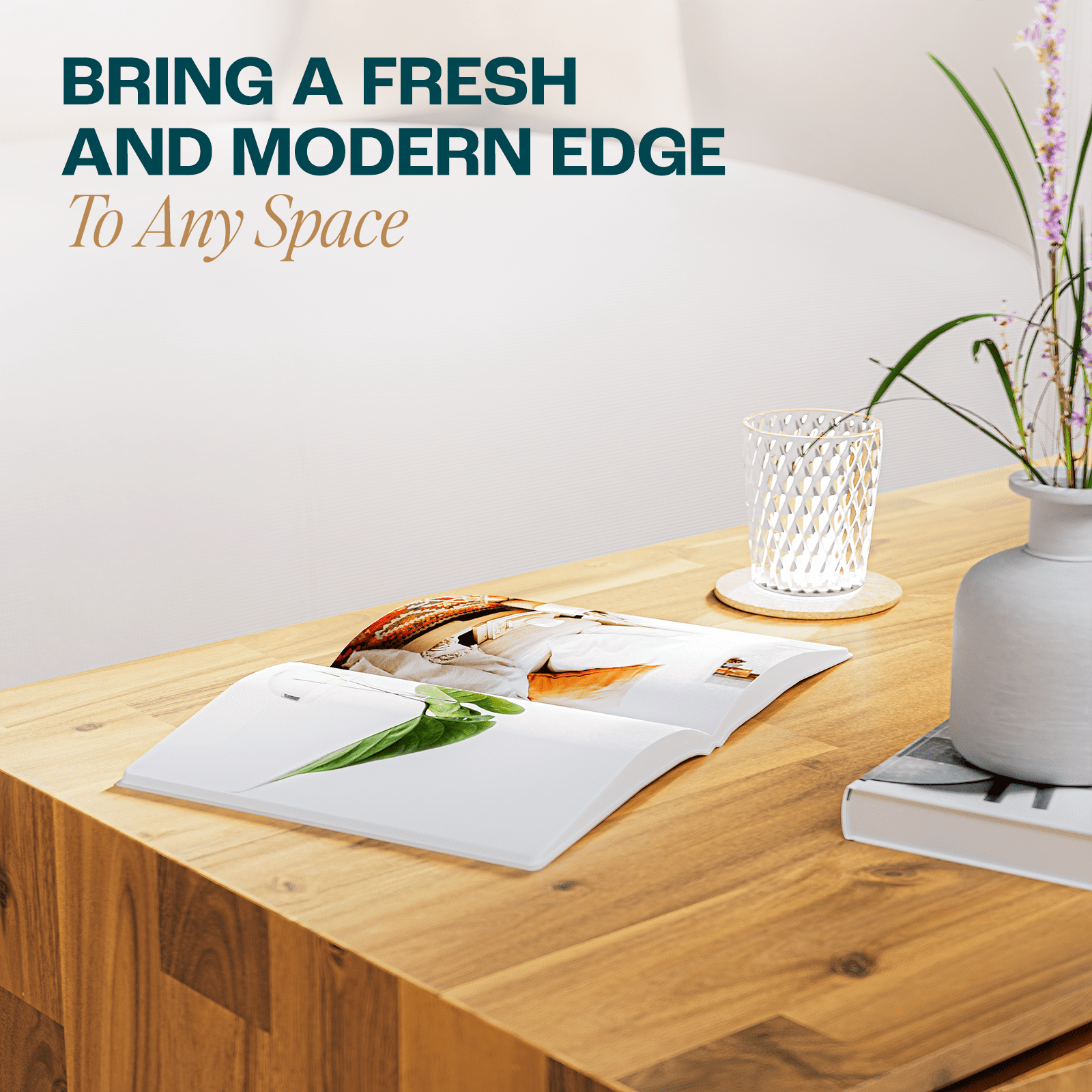 Patronza Solid Wood Coffee Table 2 Alternate Drawers, Autumn - Image 3