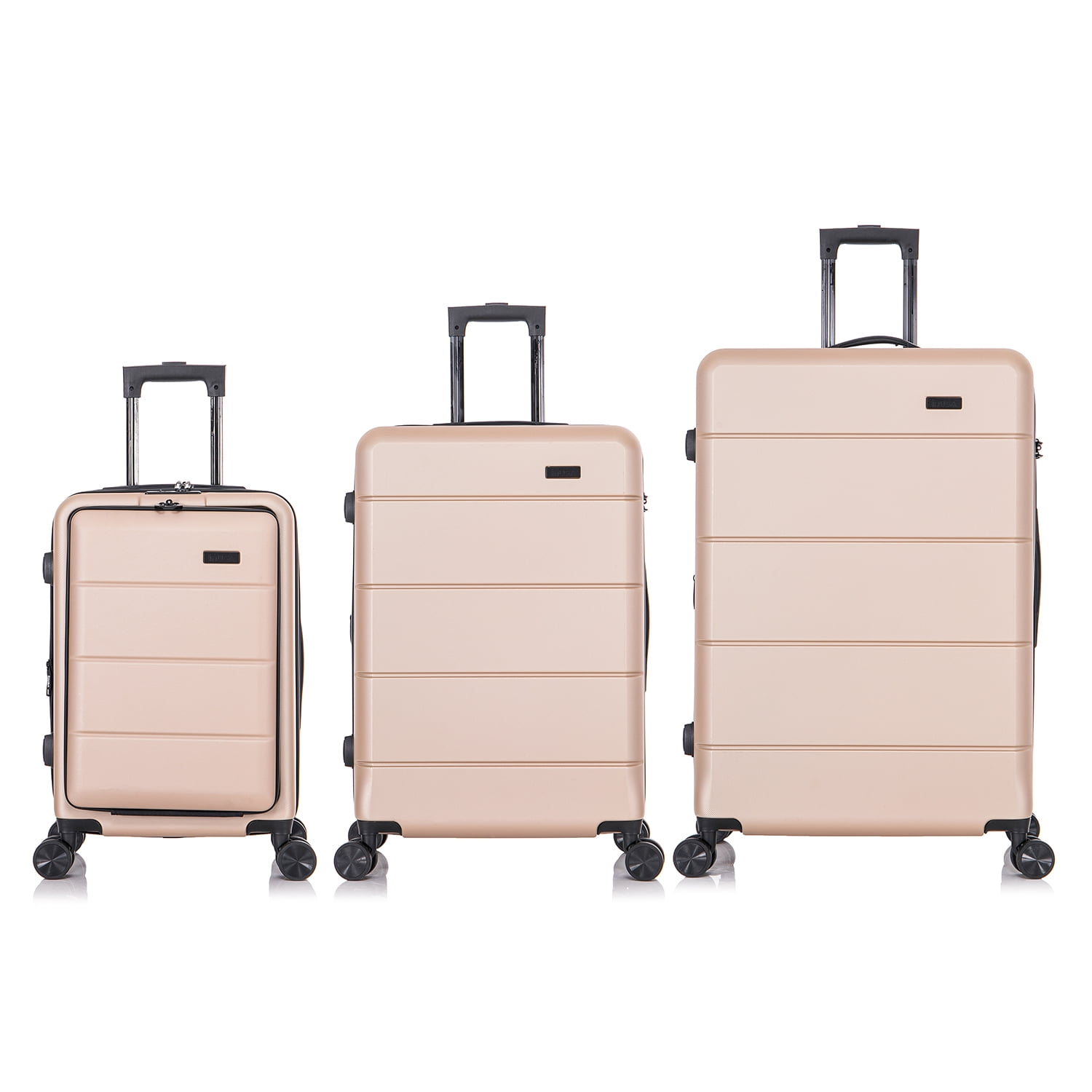 InUSA Elysian 3-Piece Hardside Luggage Sets with Spinner Wheels, Handle, Trolley, (20"/24"/28"), Champagne - Image 6
