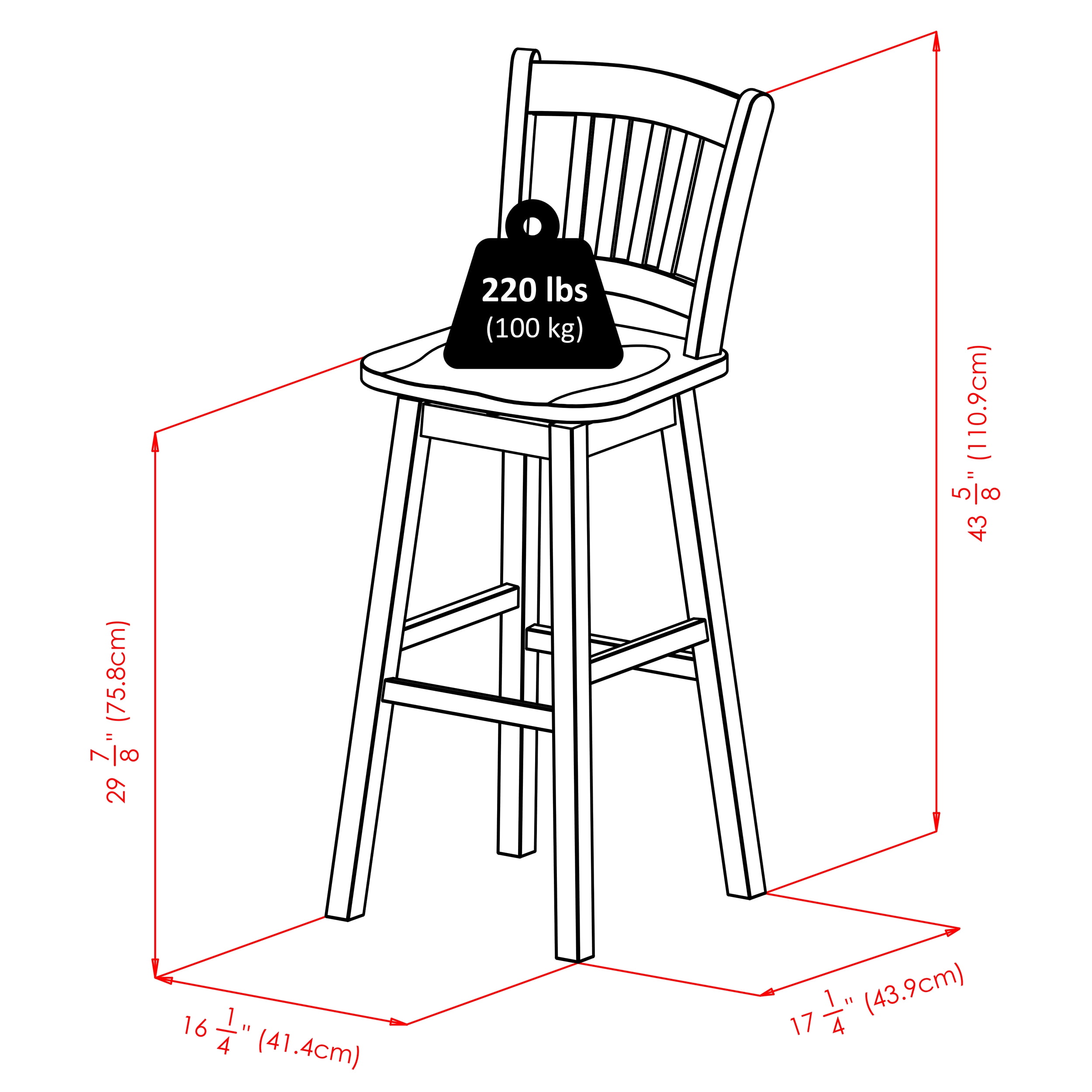 Winsome Wood Fina Swivel Seat Bar Stool, Walnut - Image 5