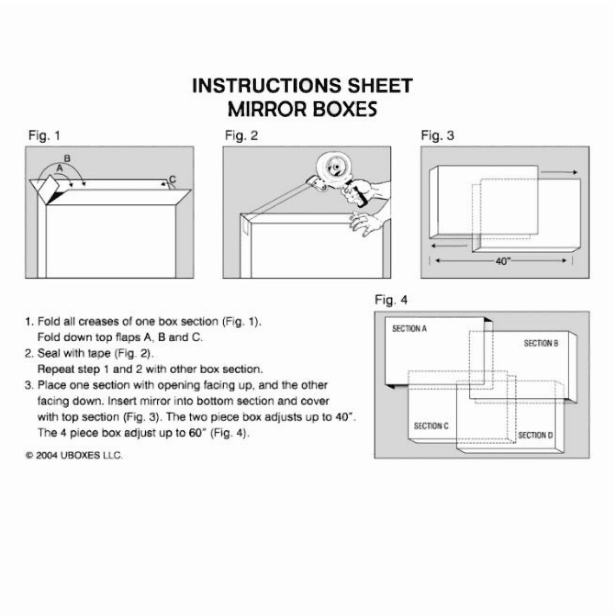 UBMOVE Mirror & Picture Boxes for Moving 5 Sets Adjustable up to 30"x40" - Image 3