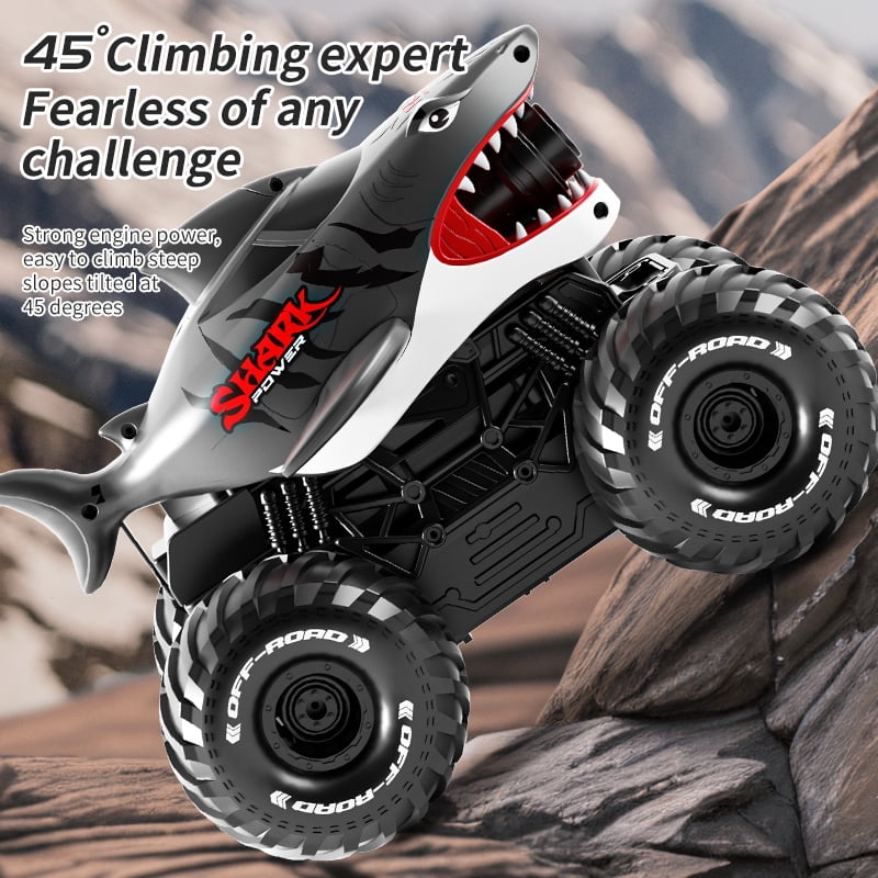 Adofi Amphibious Remote Control Car, 4WD All-Terrain Off-Road Water Toys, 2.4GHz Shooting Waterproof RC Monster Truck, Toys for Boys 3 6 Years - Gray - Image 12