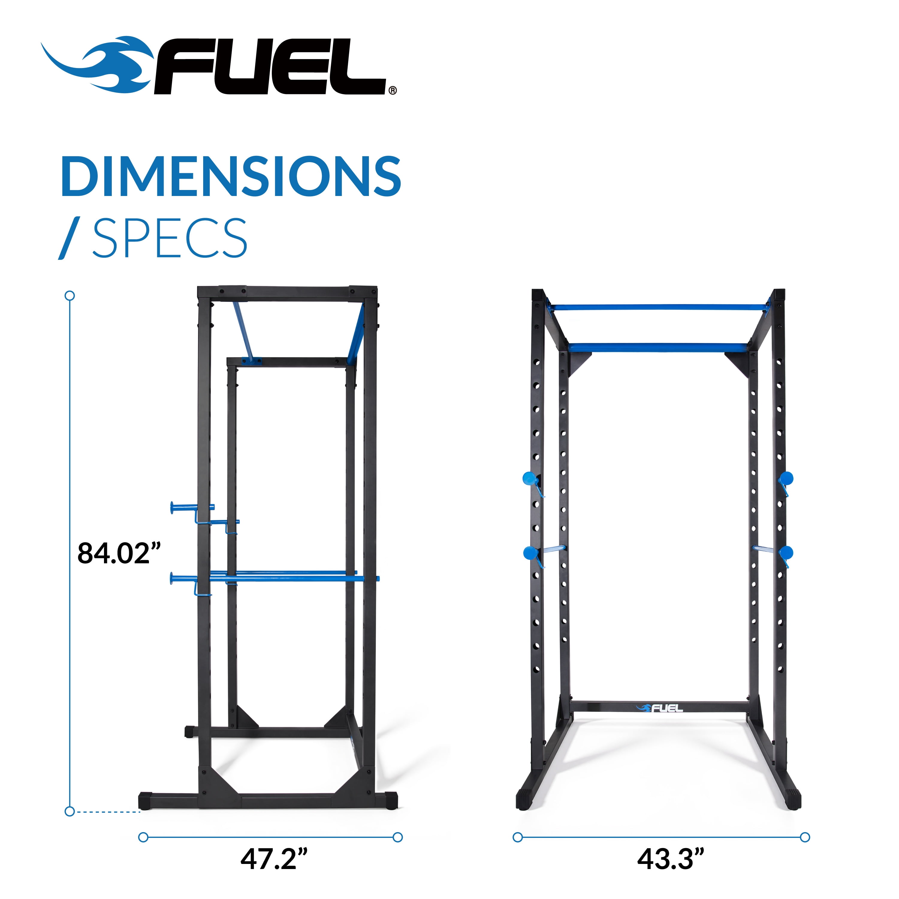 Fuel Pureformance 7 Ft. Adjustable Full Cage Power Rack, Black - Image 2
