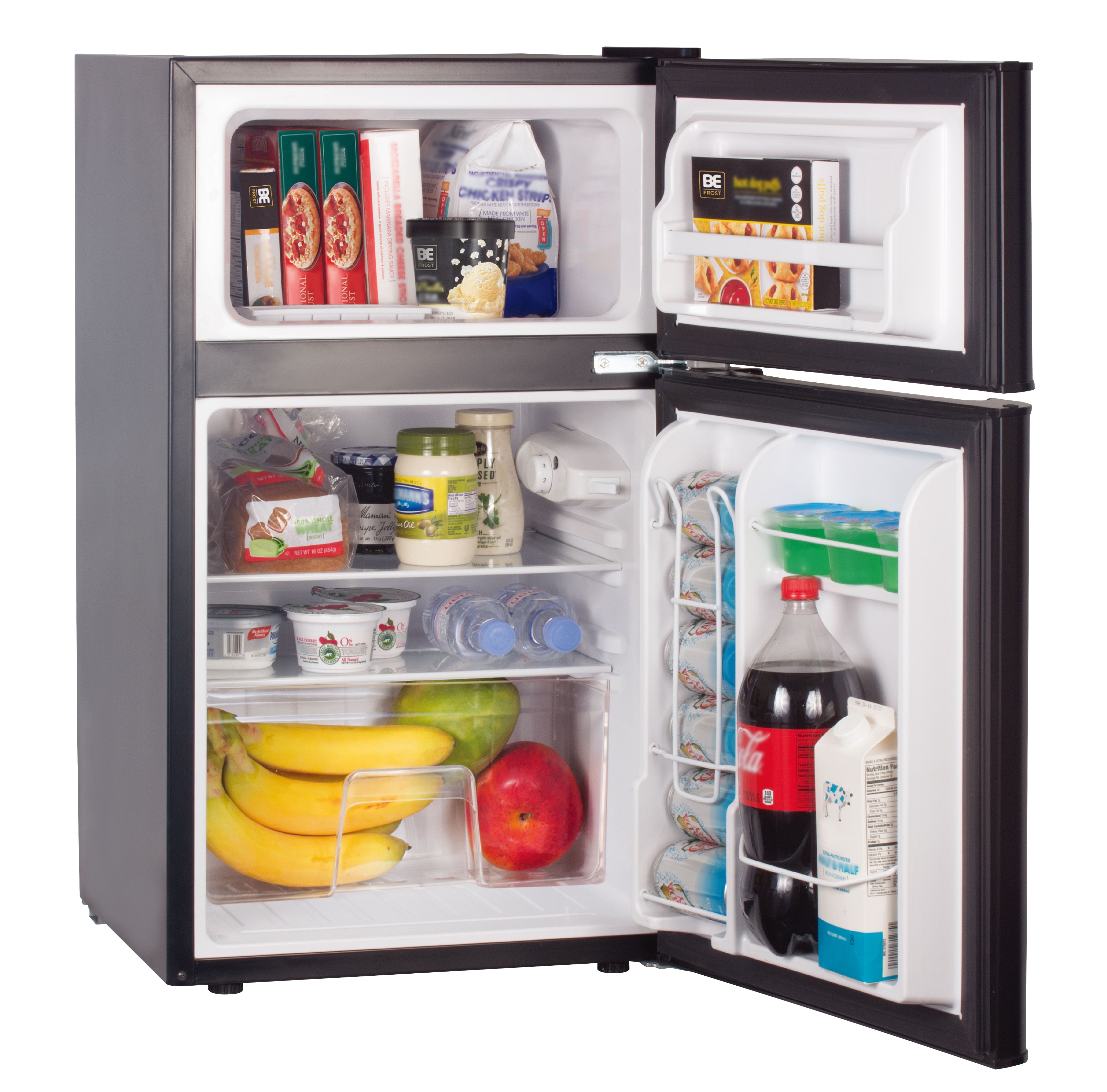 RCA 3.2 Cu Ft Two Door Mini Fridge with Freezer RFR832, Black - Image 8