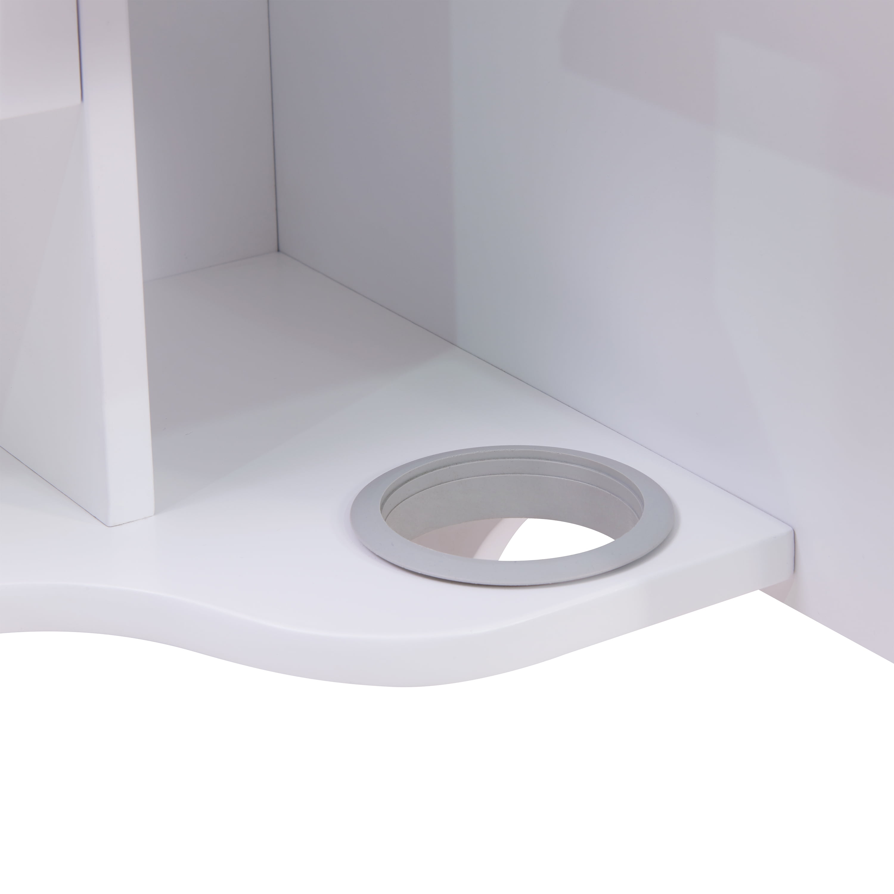 SEI Furniture White Wall Mount Ledge with Vanity Mirror 31.75 x 16 - Image 10