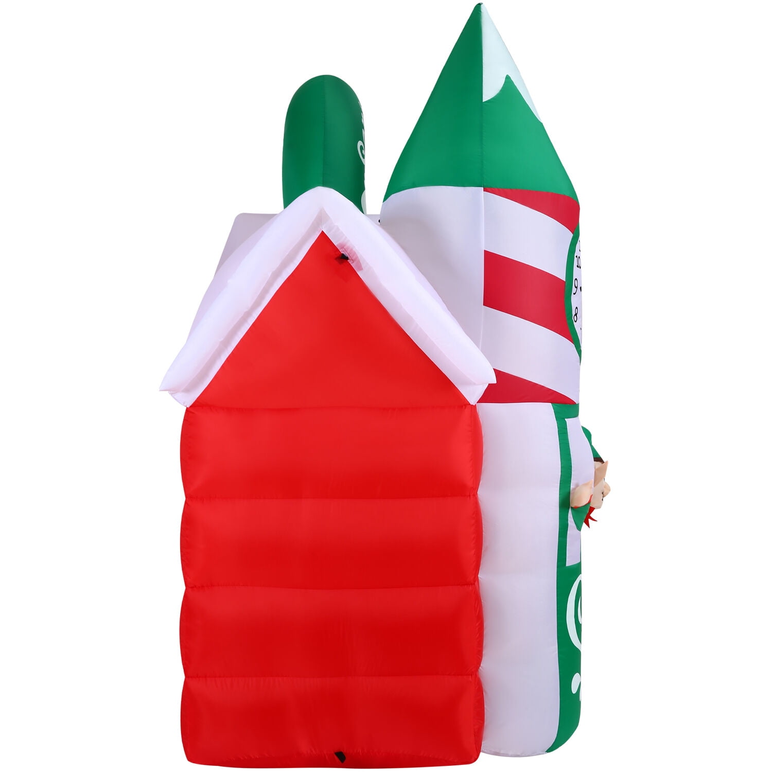 Fraser Hill Farm 7 ft Pre-Lit Inflatable Santa's Workshop, FHFSNTWRKSP071-L - Image 3