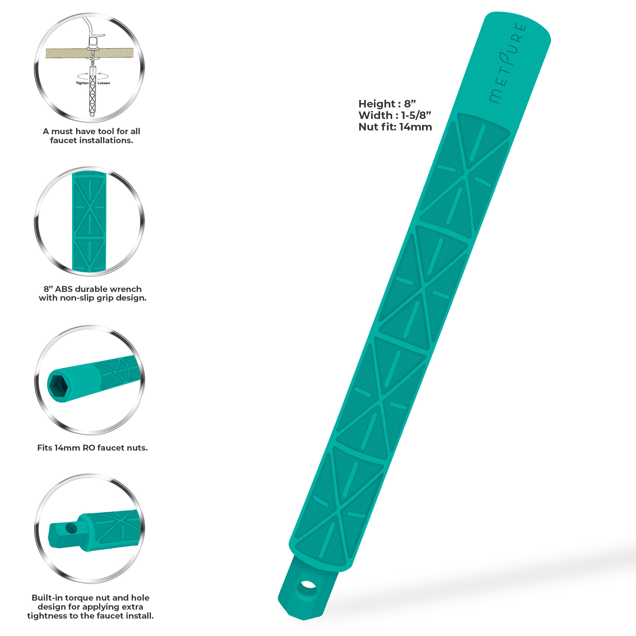 Metpure Water Filtration Faucet Matte Black Euro Style Non Air Gap Reverse Osmosis Drinking Water Dispenser With Faucet Wrench - Image 2