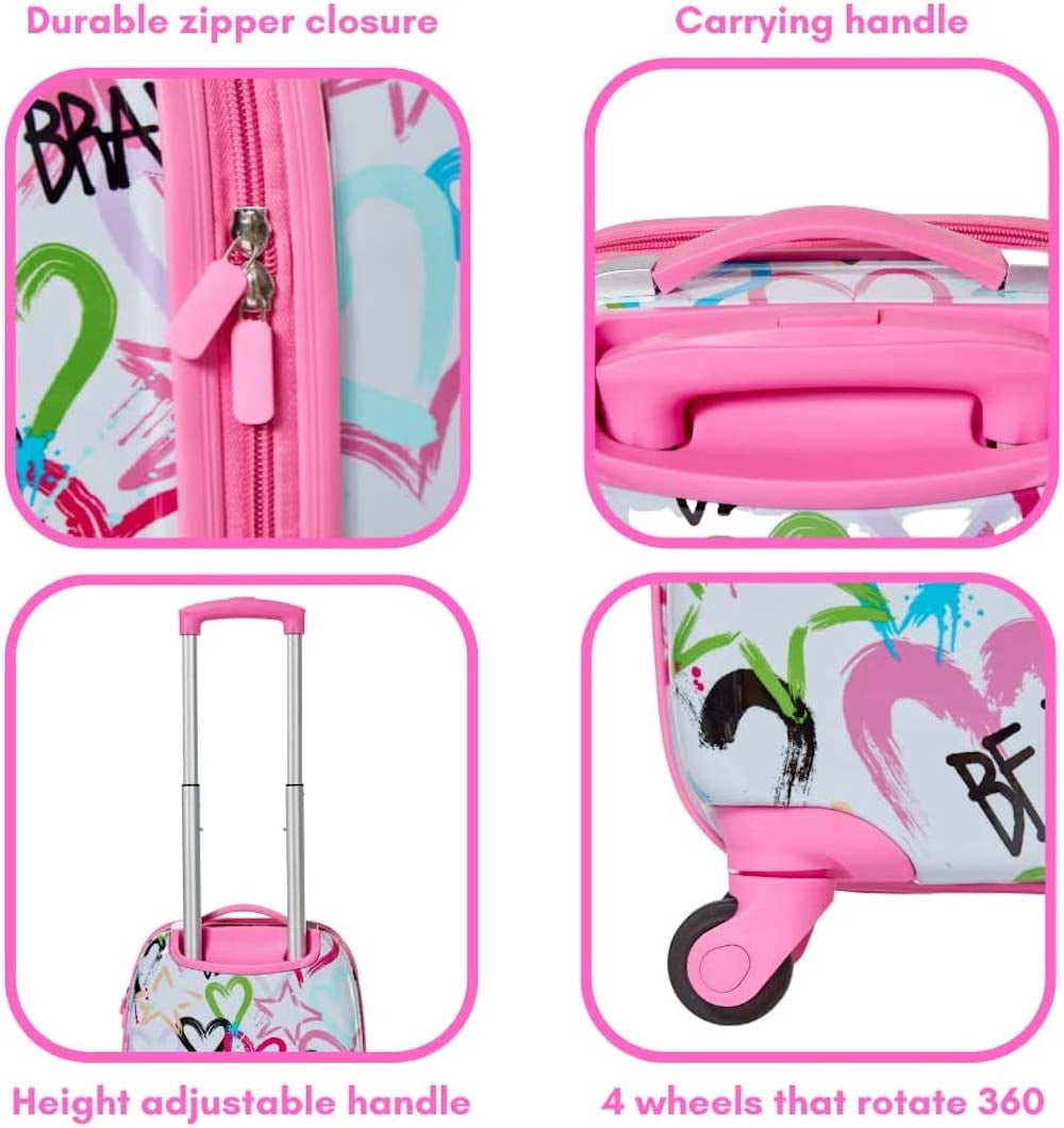 Kids Luggage Girls Suitcase Set Backpack Neck Pillow Water Bottle and Luggage Tag 5 Pc - Image 4