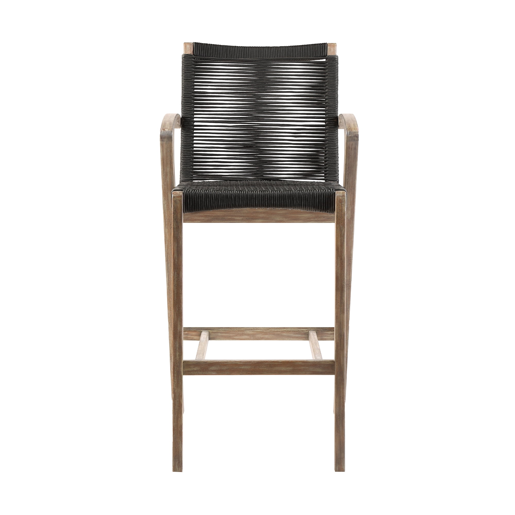 Nabila Outdoor Light Eucalyptus Wood and Charcoal Rope Counter and Bar Height Stool - Image 3