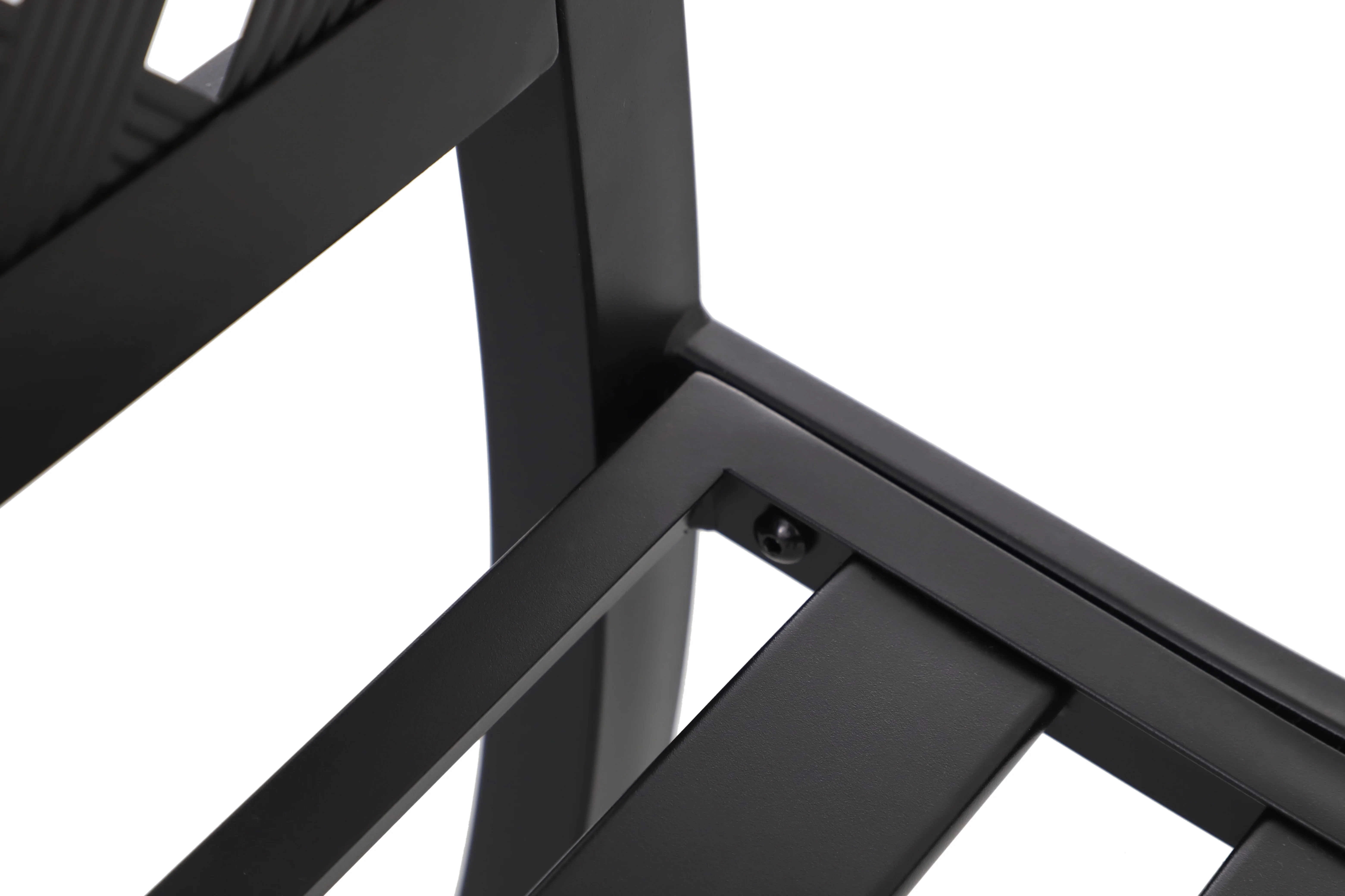 Mainstays Lattice High Back Slat Seat Steel Outdoor Bench, Black - Seats 2 - Image 4