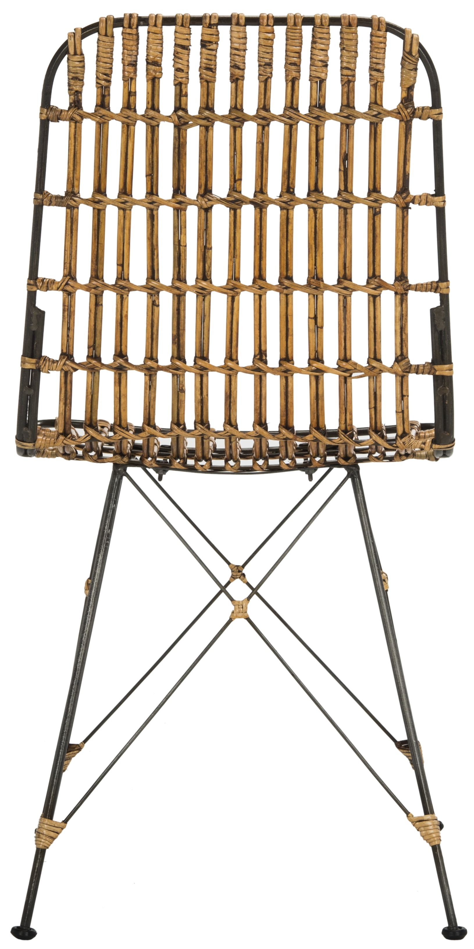 SAFAVIEH Minerva 19" High Wicker Dining Chair, Natural Brown Wash, Set of 2 - Image 7