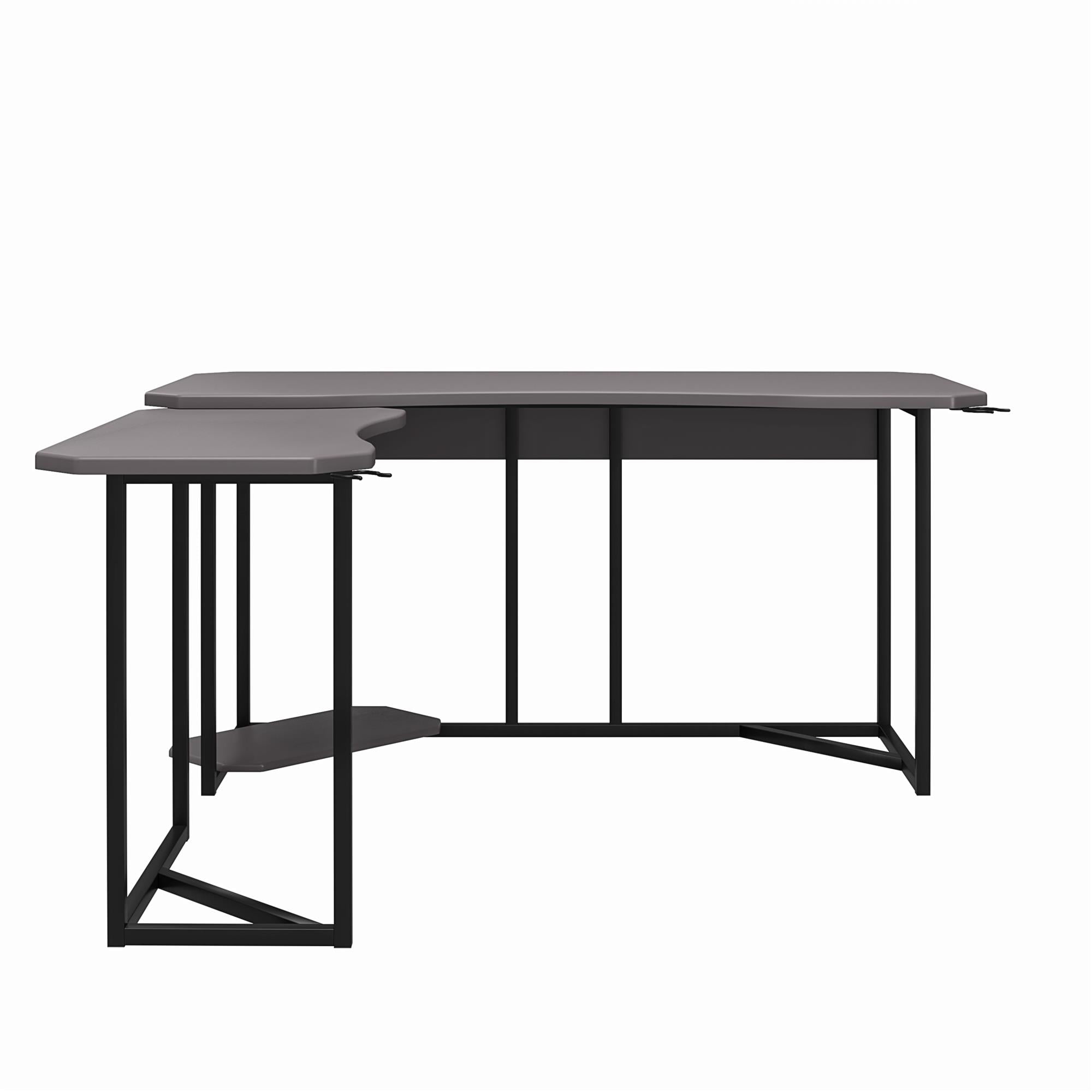 NTense Network Gaming L Desk with CPU Stand, Gray - Image 11