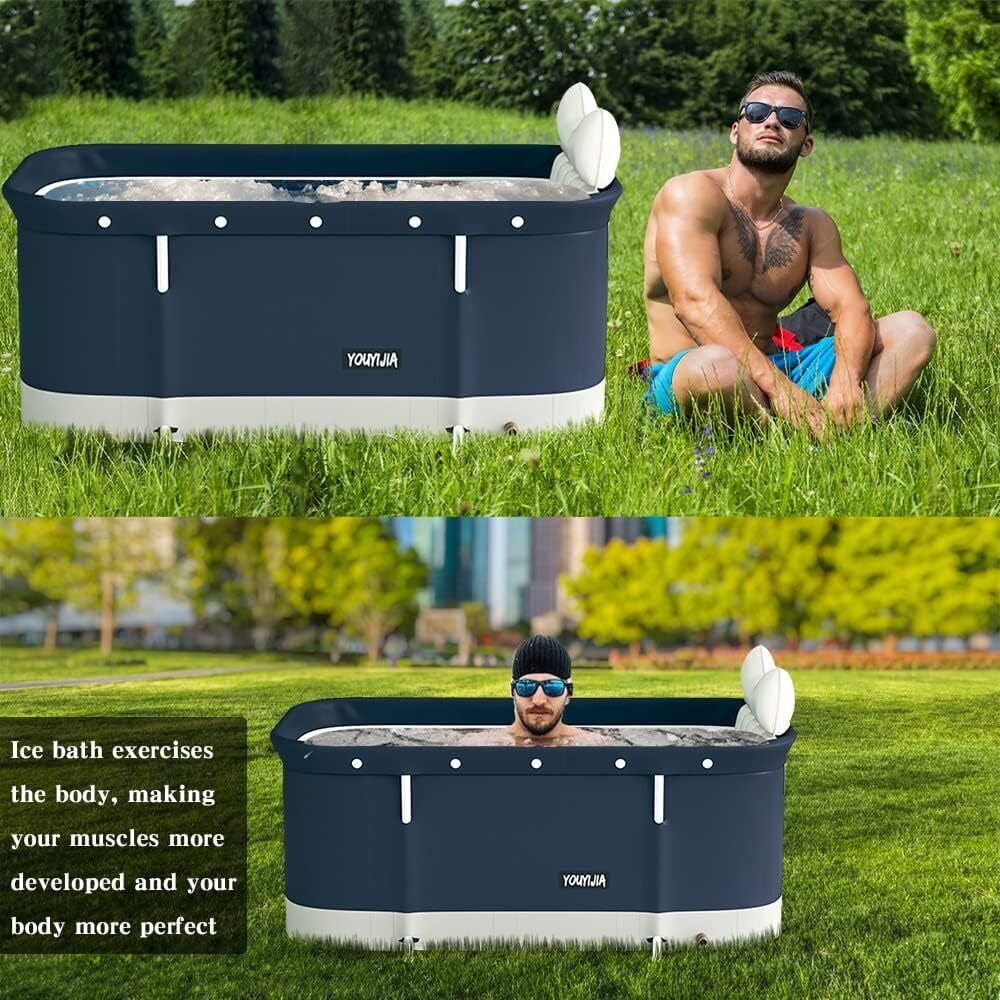 Portable Foldable Bathtub, Separate Family Bathroom SPA Tub, Soaking Standing Bath Tub for Shower Stall, Efficient Taintenance of Temperature, Ideal for Hot Bath Ice Bath - Image 3