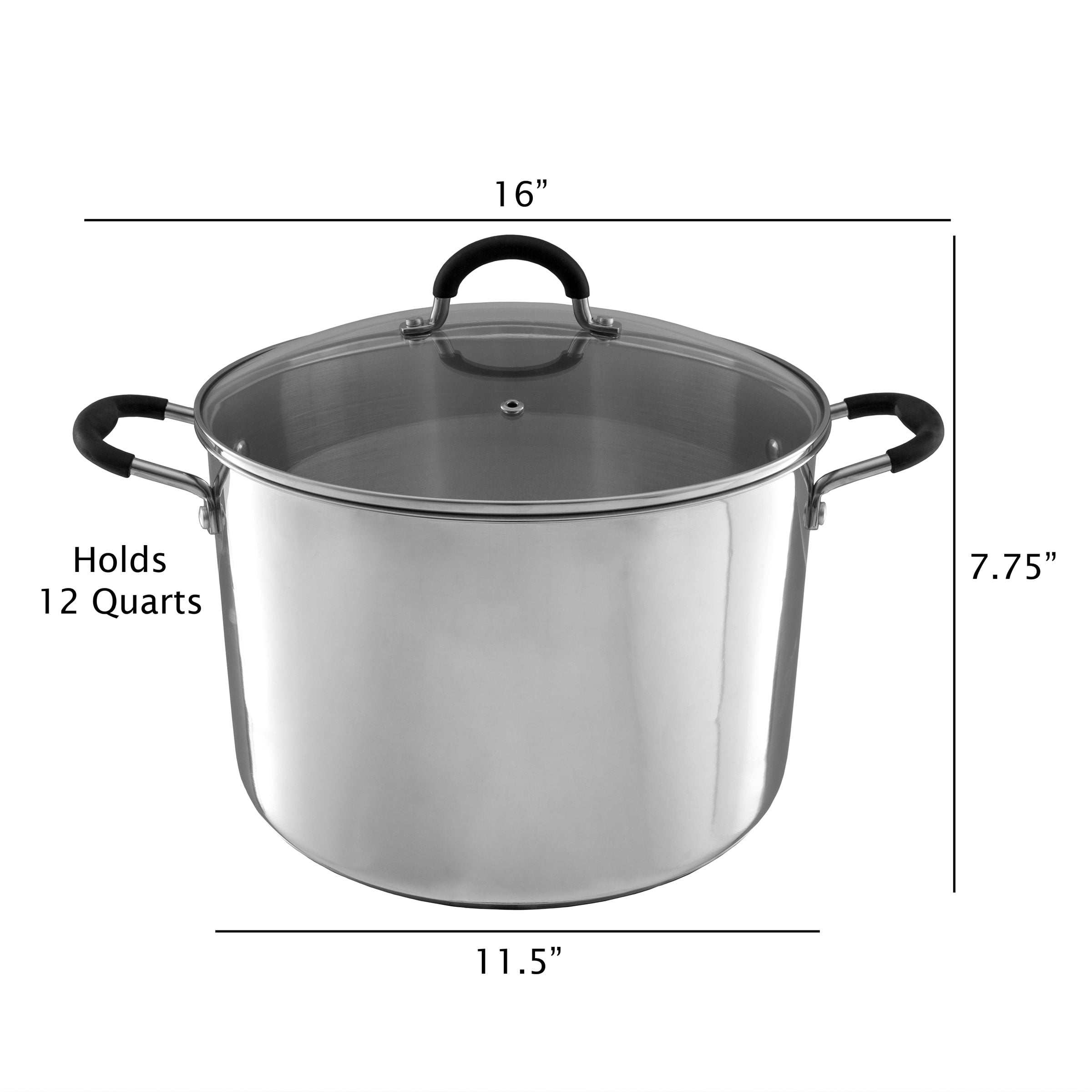 Large Stock Pot-Stainless Steel Pot with Lid-Compatible with Electric, Gas, Induction or Gas Cooktops-12-Quart Capacity Cookware by Classic Cuisine - Image 7