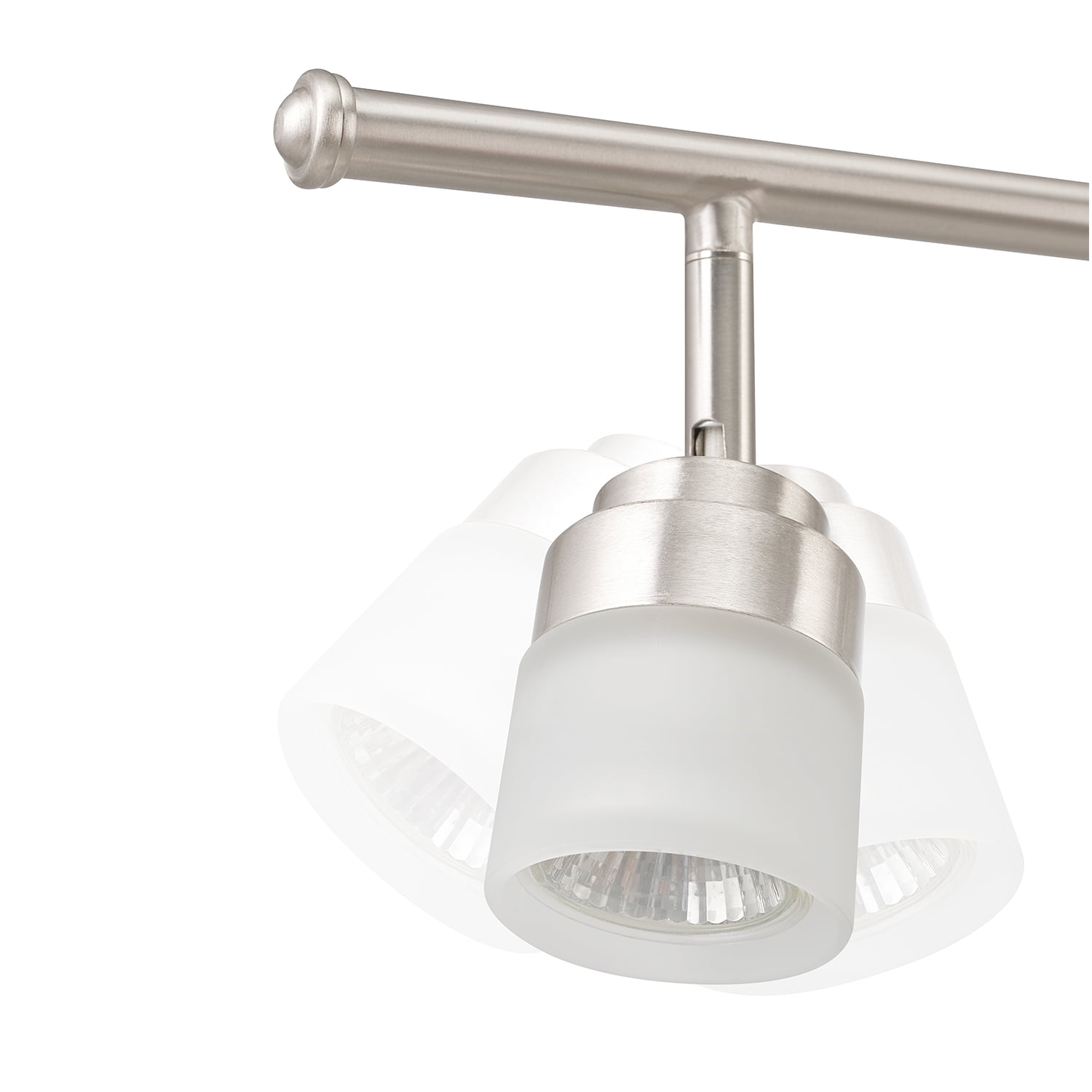 Globe Electric Modern Contemporary 6-Light Brushed Nickel Foldable Track Lighting Frosted Glass Shades - Image 7
