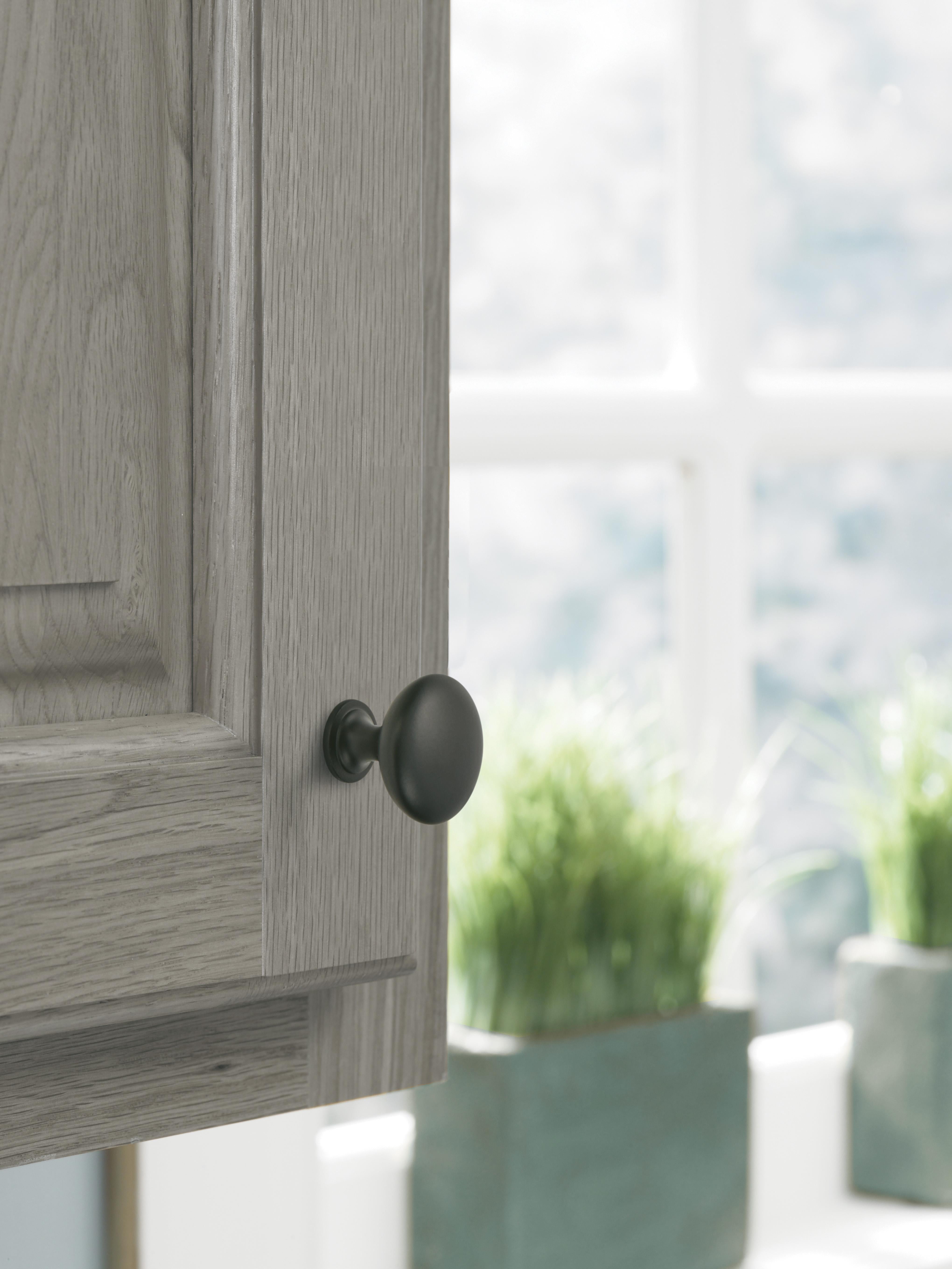 Amerock Edona 1-1/4 inch (32mm) Diameter Matte Black Cabinet Knob - 25 Pack - Image 8