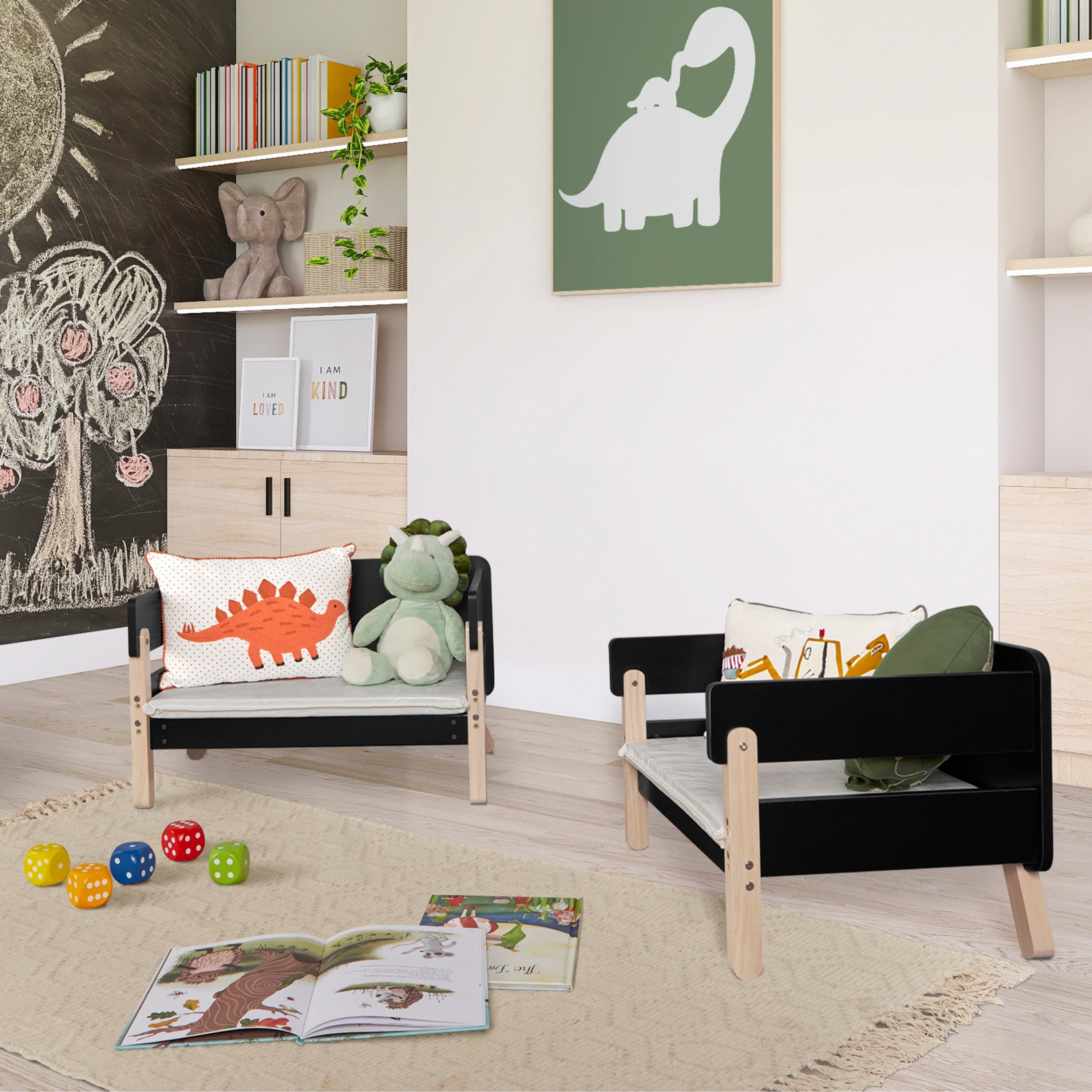 Dream on Me Osko Convertible Toddler Bed, Made with Sustainable New Zealand Pinewood, Black - Image 5