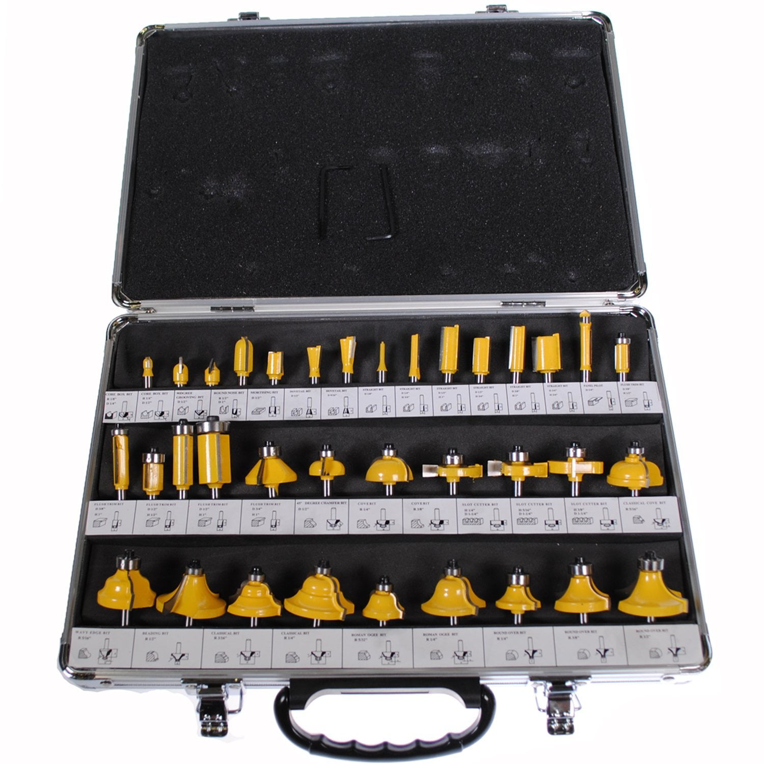 35 PIECE CARBIDE ROUTER BIT TOOLS SET W/ CASE - 1/2 INCH SHANKS - Image 9