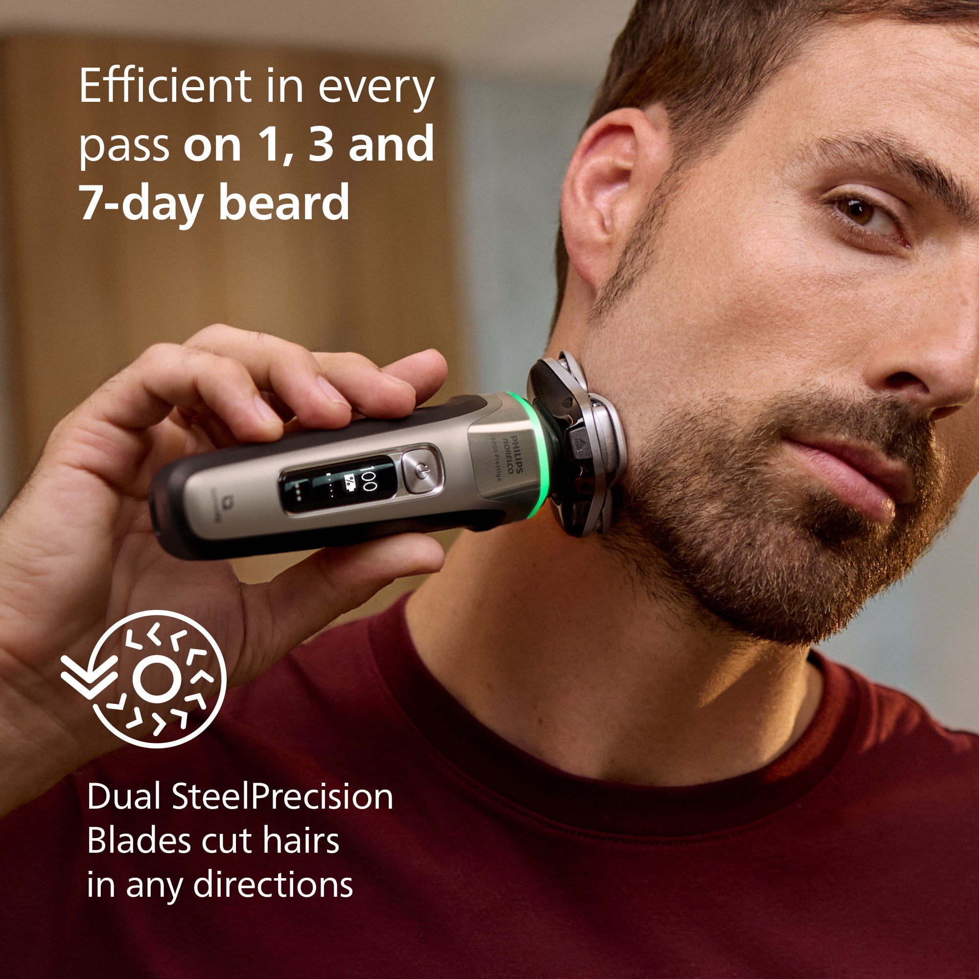 Philips Norelco I9000 Prestige Rechargeable Wet & Dry Men's Electric Shaver with Charge Stand, Trimmer and Premium Case - Image 6