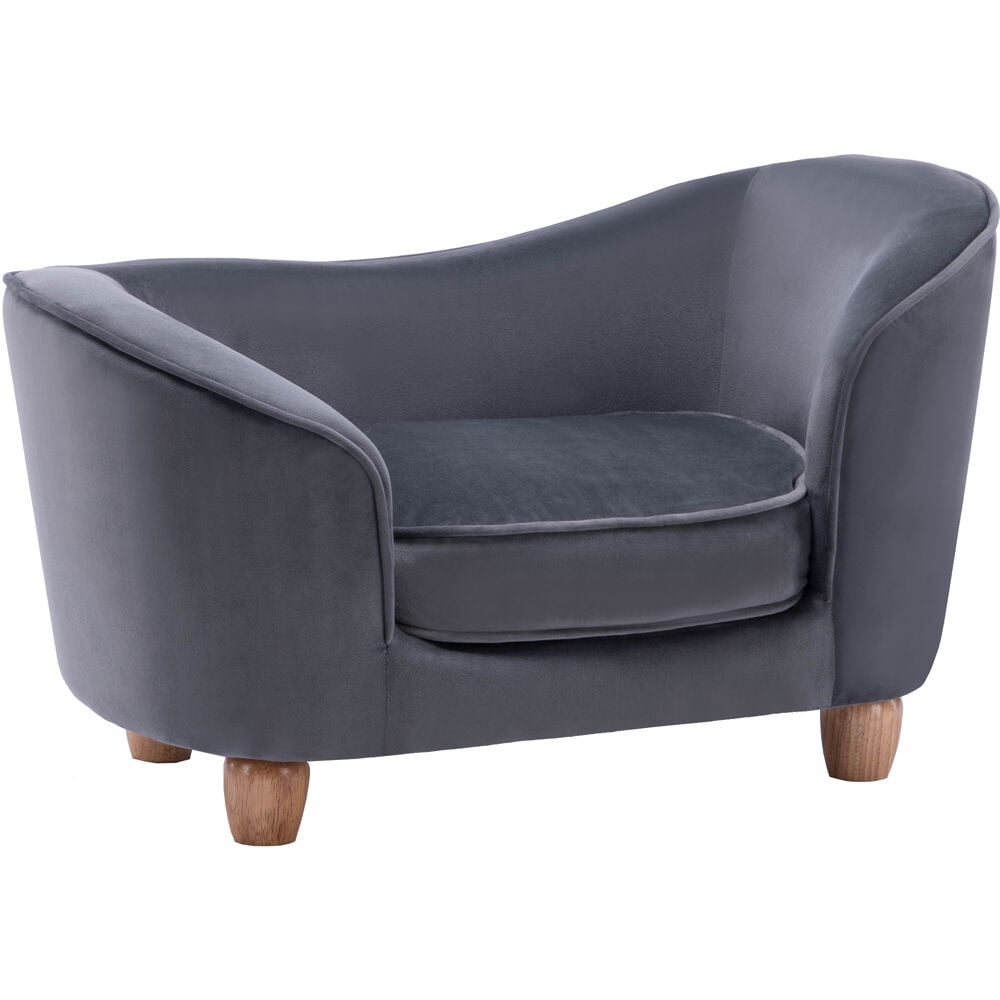 Critter Sitters 28-In. Faux-Velvet Gray Oval Pet Bed for Small-Sized Dogs and Cats - Image 19