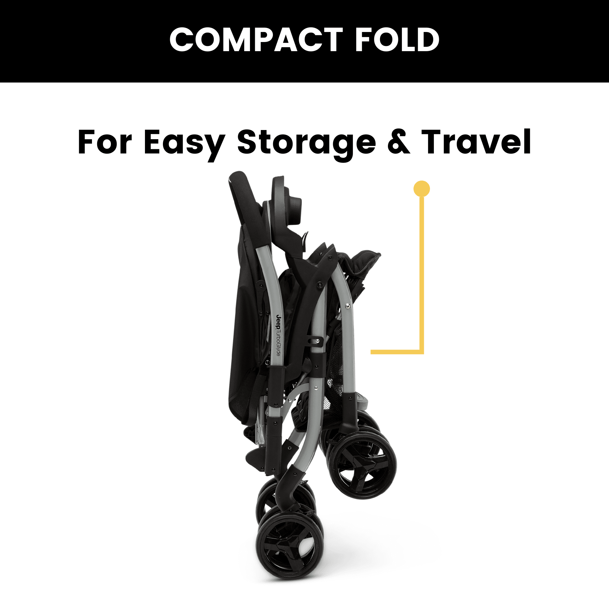 Jeep TurboGlyde Reversible Handle Stroller by Delta Children, Black - Image 11
