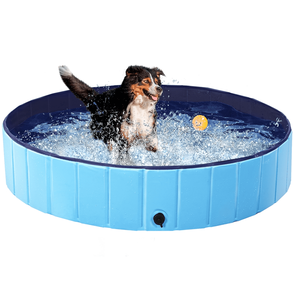 Alden Design 55.1 x 11.8 inch Foldable Pet Pool Swimming for Indoor/Outdoor, XL, Blue - Image 2