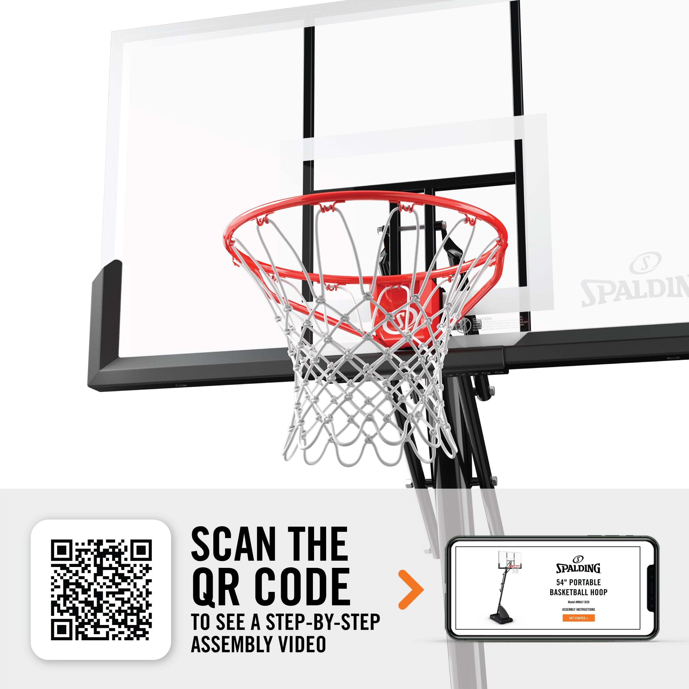 Spalding 54 inch Hoop and Basketball Bundle - Image 4