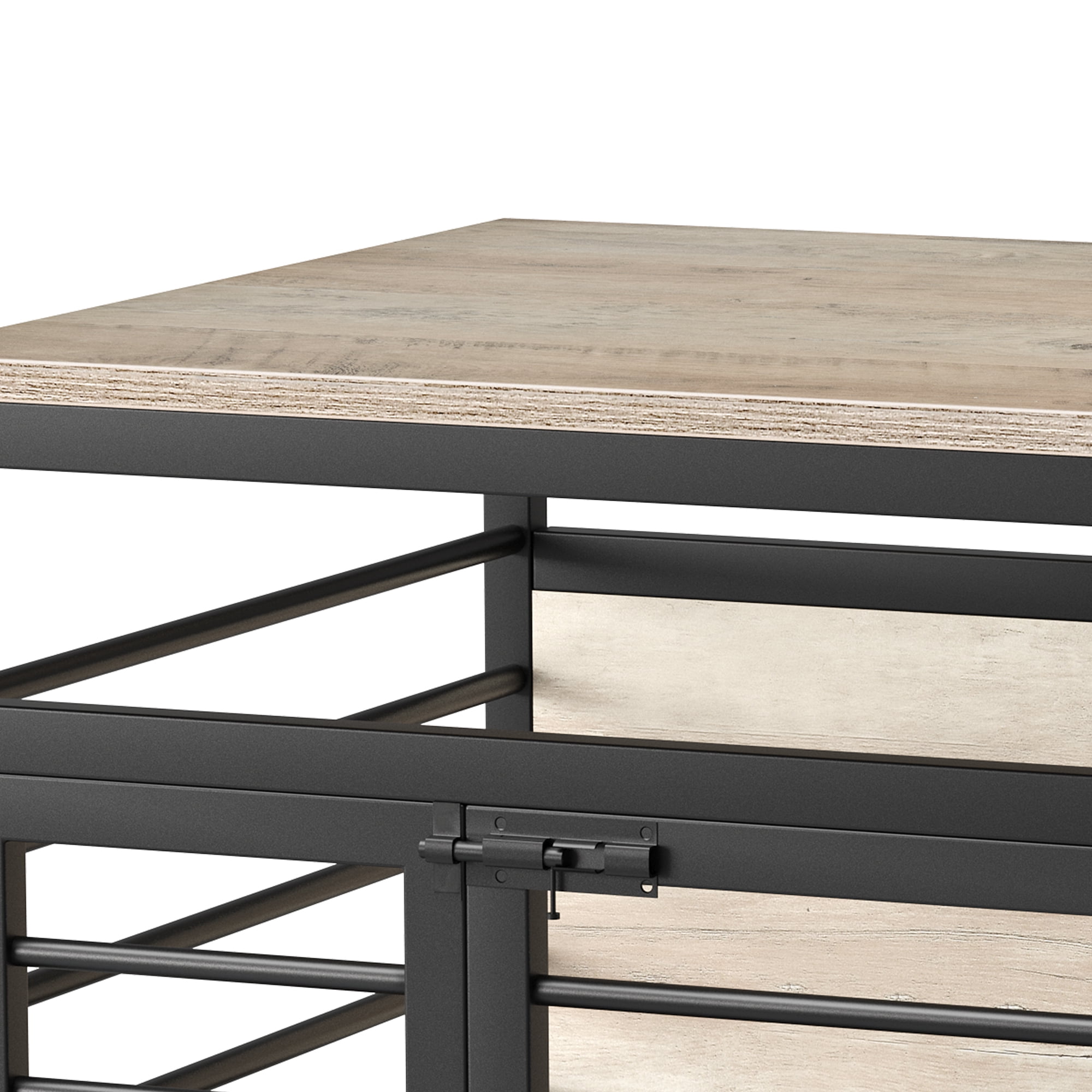 Dextrus 23.6" Dog Crate Furniture Wooden Dog House with Wheels, Dog Kennel Indoor for Small Medium Dogs - Brown & Black - Image 4