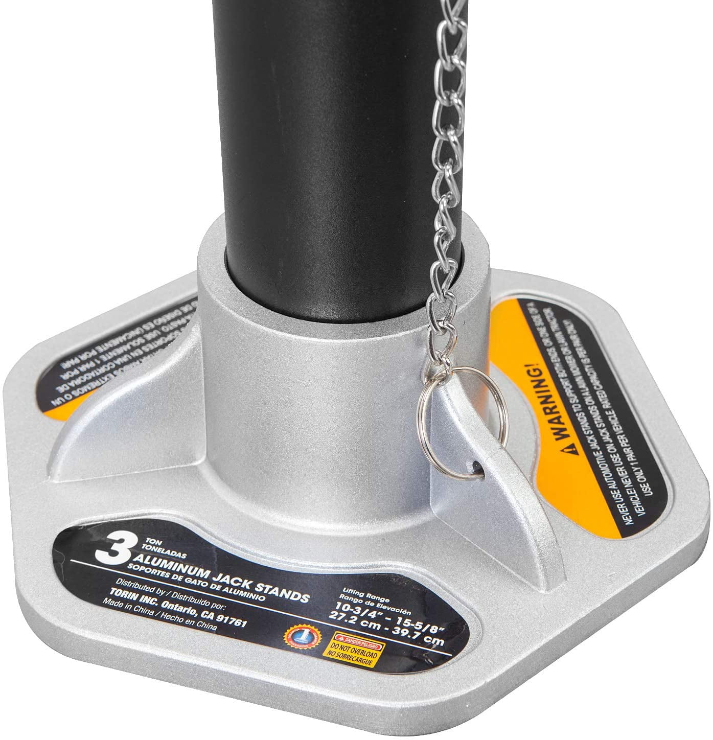 Torin DT43004B Aluminum Jack Stands with Locking Support Pins: 3 Ton (6,000 lb) 1 Pair - Image 4