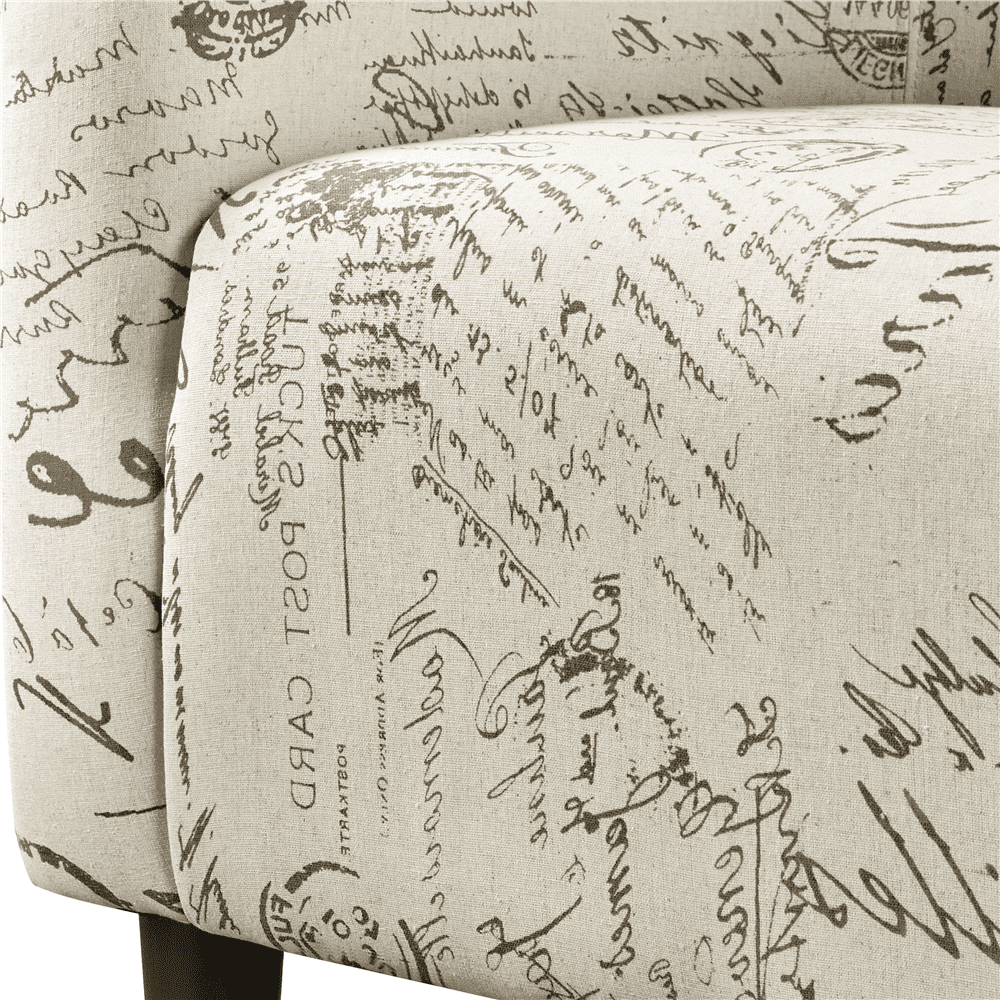 Alden Design Contemporary Upholstered Club Accent Chair with Ottoman for Bedroom Livingroom, Letter Print - Image 9