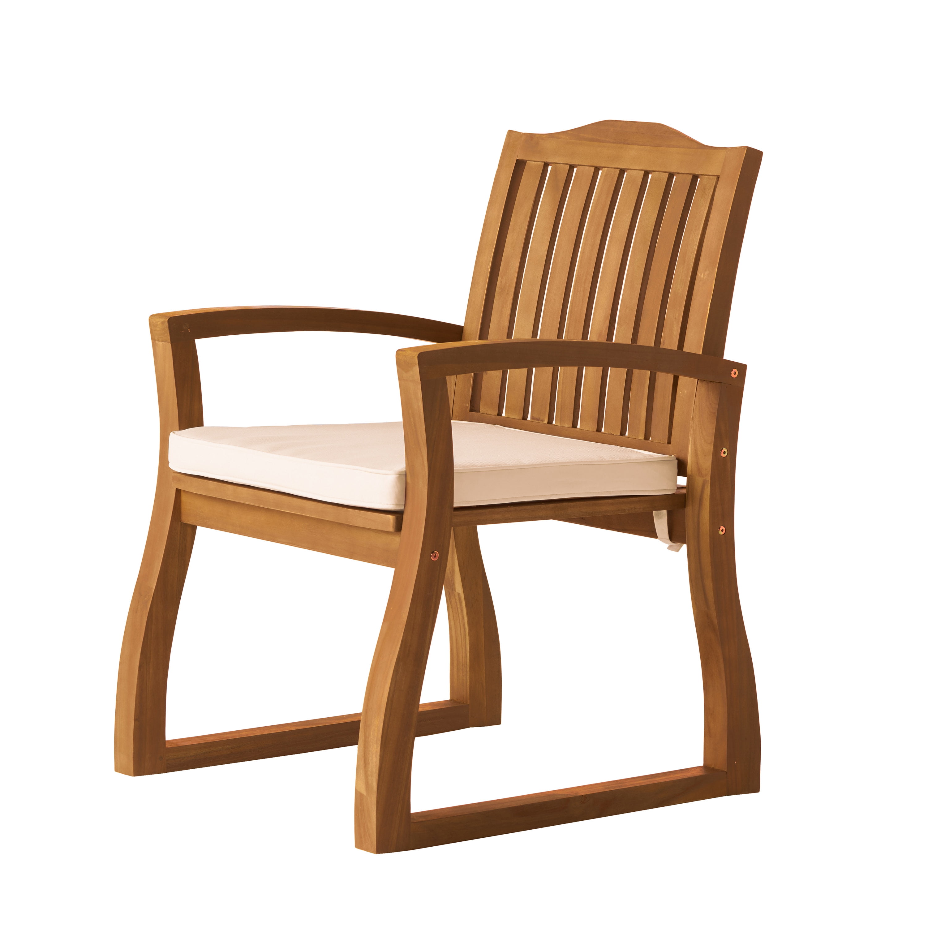 Pearl Outdoor Acacia Wood Dining Chairs, Set of 2, Teak Finish - Image 8