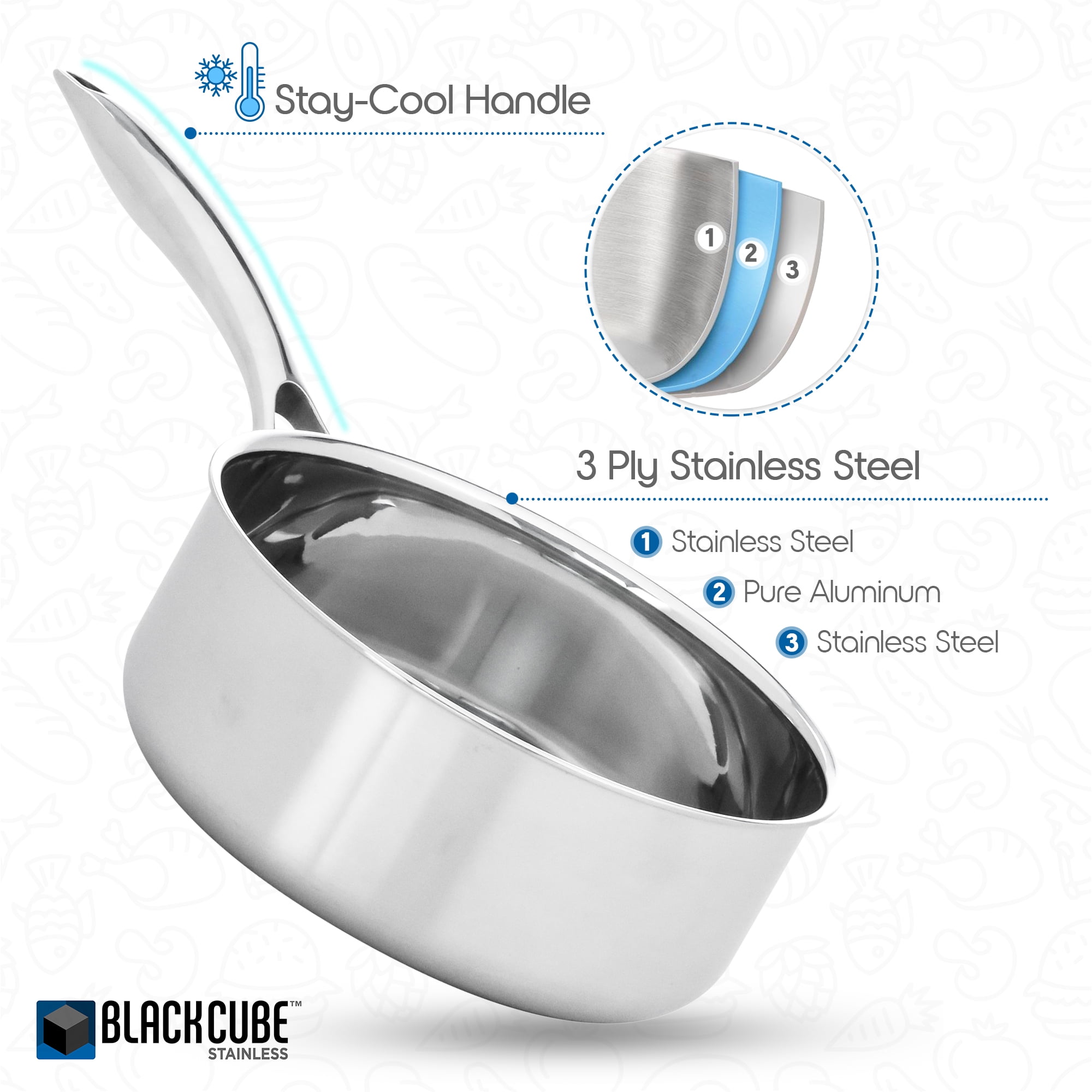 Frieling Black Cube Stainless 2.5 Quart Saucepan with Lid, 8-Inch - Image 7