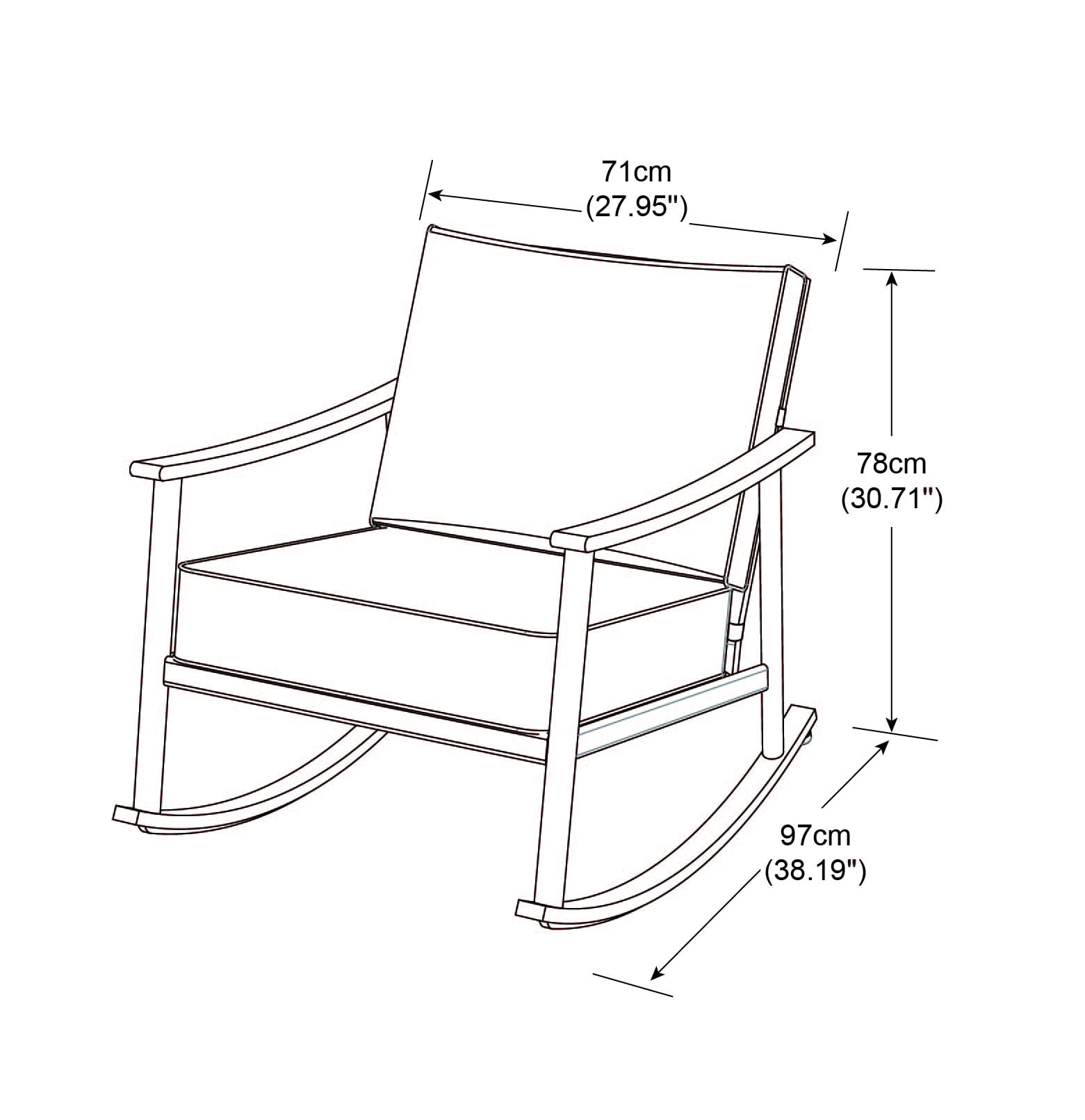Better Homes & Gardens Roxbury Steel 3 Piece Cushion Rocking Chair Set - Image 8
