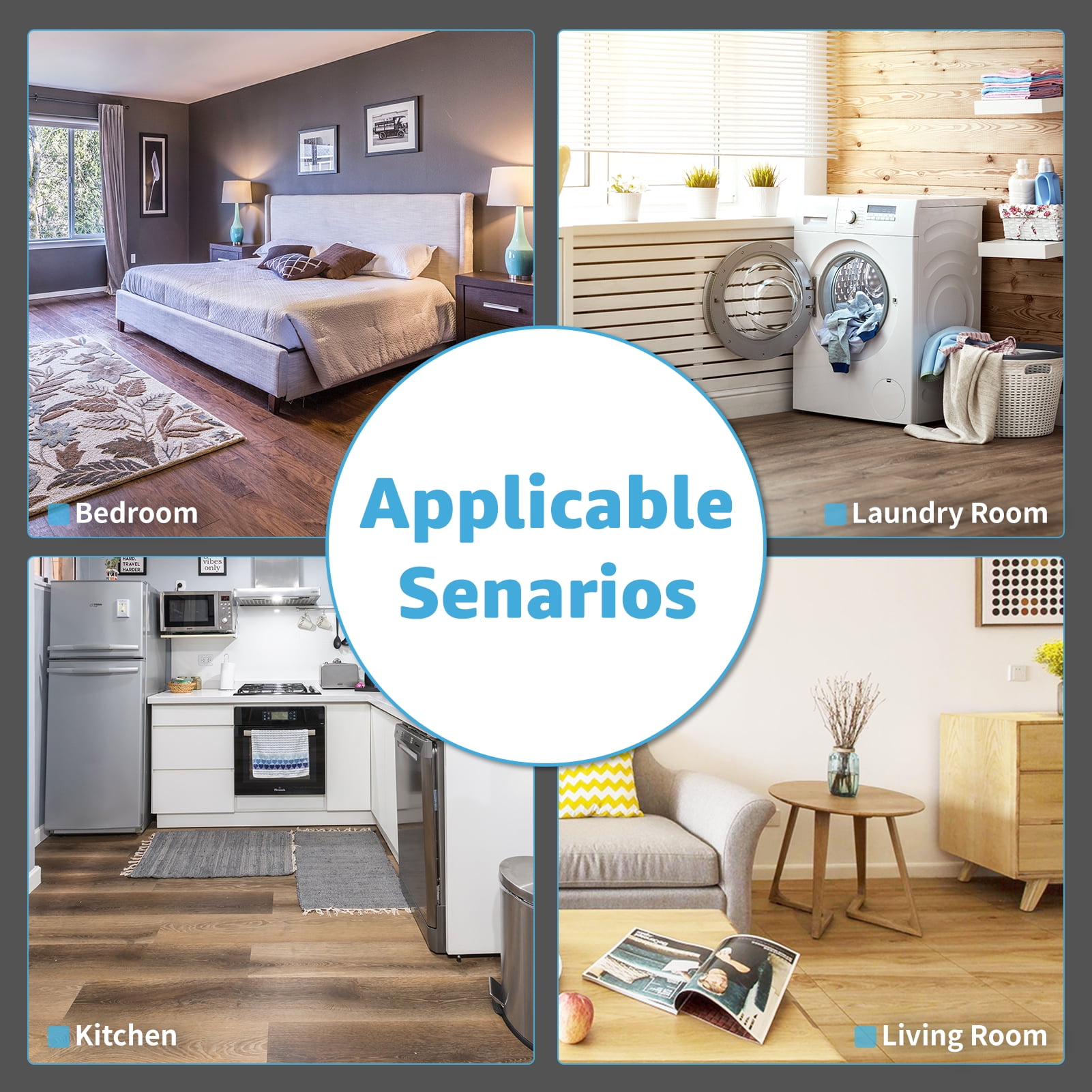 Art3d Peel and Stick Vinyl Floor Tiles 30-Pack 12 x 12 inch, Self Adhesive Waterproof Flooring Wood Planks for Kitchen, Dining Room, Bedrooms, Cover 30 Sq. Ft, Taupe Ash - Image 6