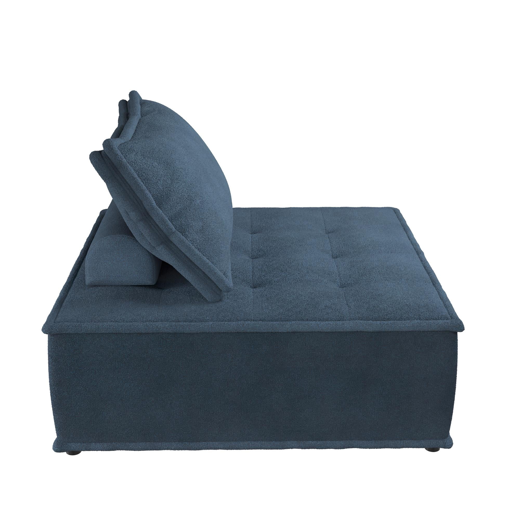 DHP Paloma Upholstered Single Sofa Chair, Textured Navy Fabric - Image 5