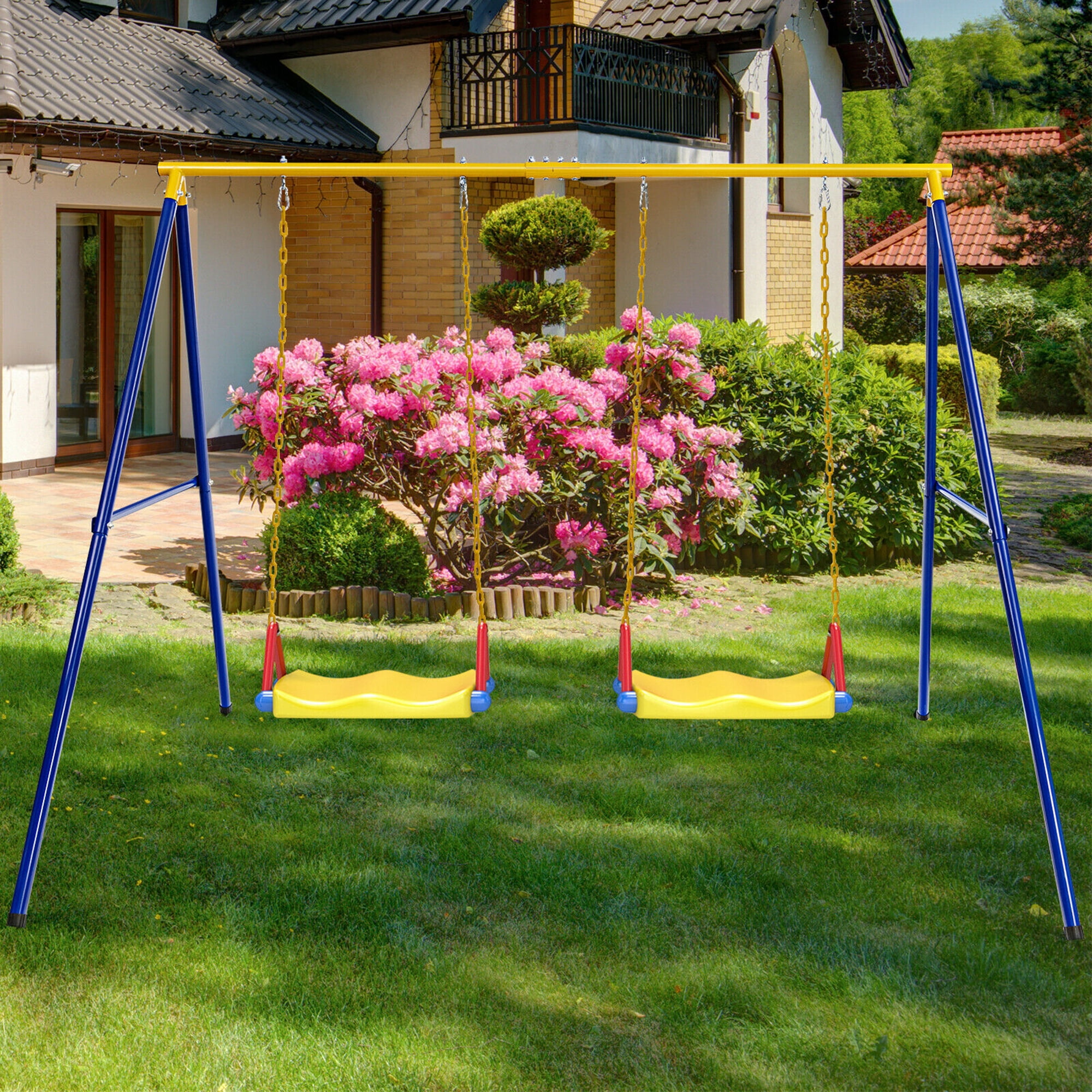 Gymax 660 LBS Heavy-Duty Metal Swing Frame Extra Large Swing Stand for Kids and Adults - Image 6