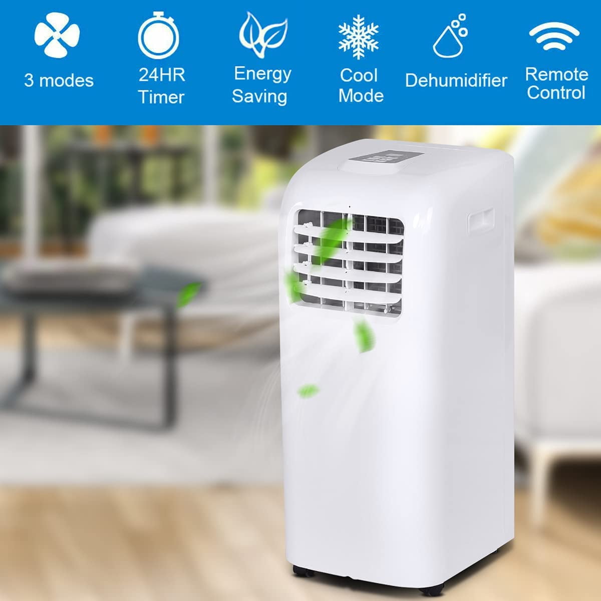 Gymax 8000BTU Portable Air Conditioner Cooling Fan Dehumidifier ASHRAE w/ Remote Control - Image 5