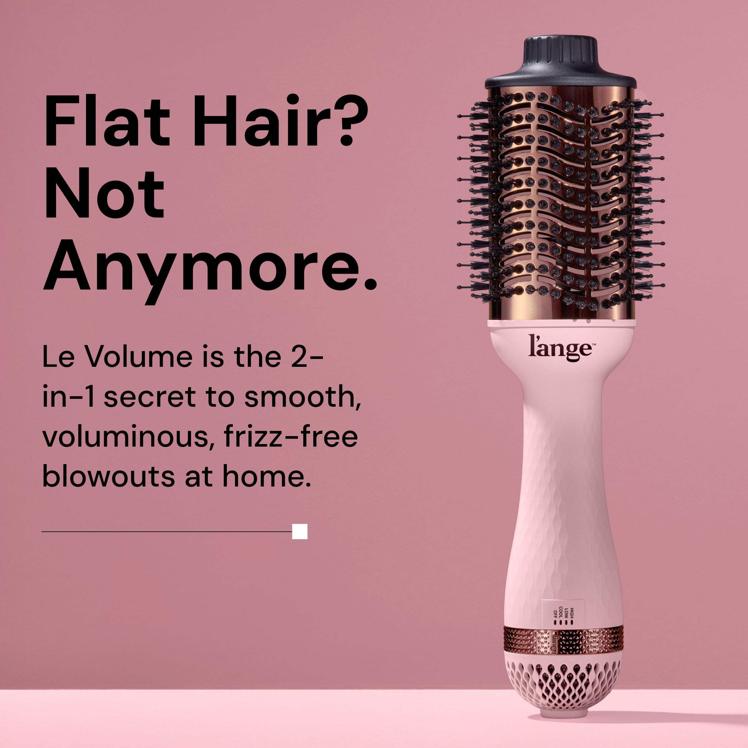 L'ange Hair Le Volume 2-in-1 Titanium Blow Dryer Brush Blush Hot Air Brush with Oval Barrel - Image 10