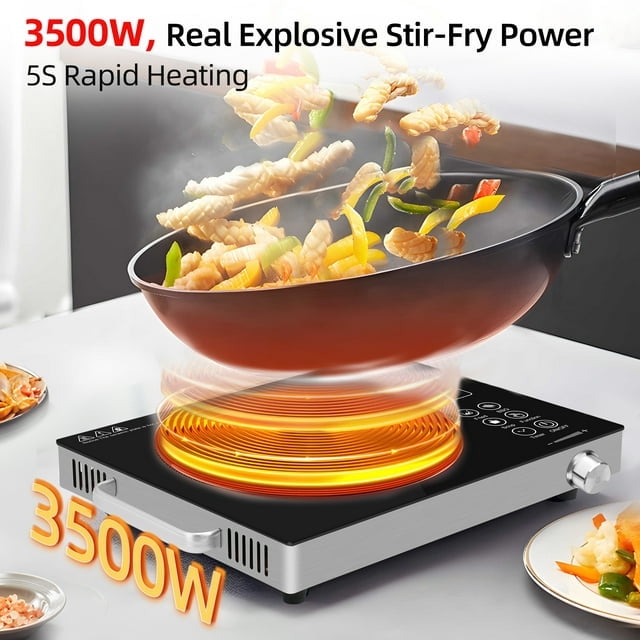 3500W Electric Ceramic Stove,Portable Cooktop,Infrared Induction Cooker Hot Plate,with All Cookware,Heat-Up In 5S with Timer,LED Screen,One-piece Panel for Easy Cleaning - Image 9