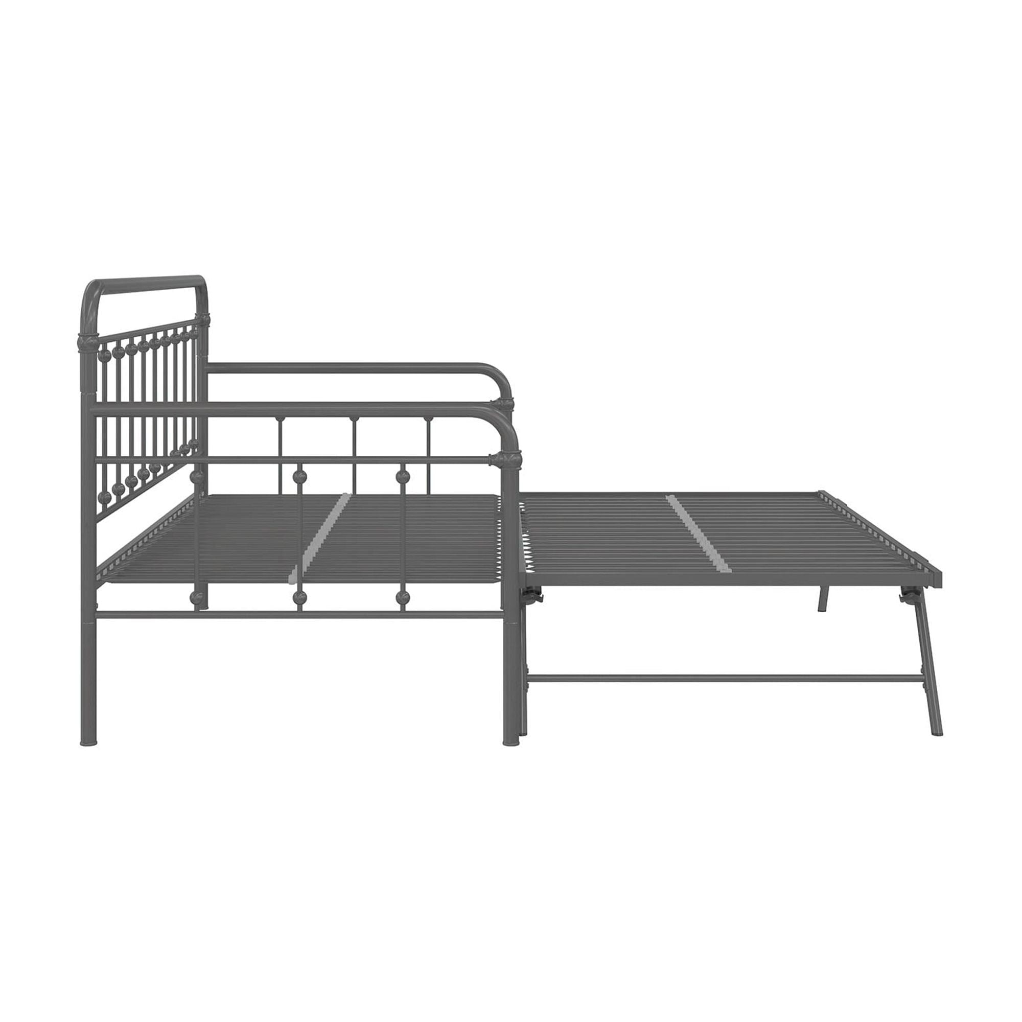 DHP Locky Metal Daybed with Pop Up Trundle Bed, Twin over Twin, Gunmetal Gray - Image 7