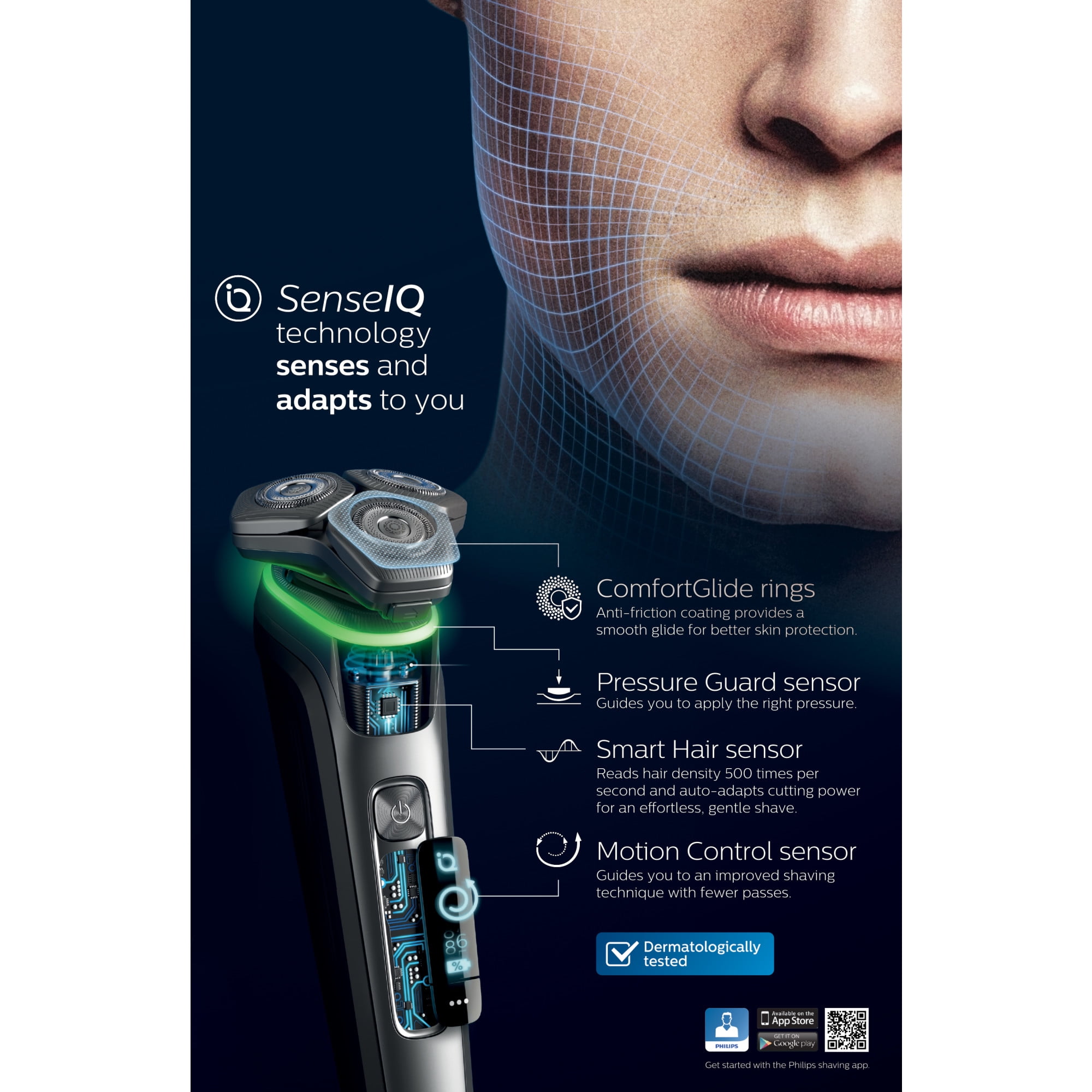Philips Norelco 9500 Rechargeable Wet & Dry Electric Shaver with Quick Clean, Travel Case, Pop Up Trimmer, S9985/84 - Image 11